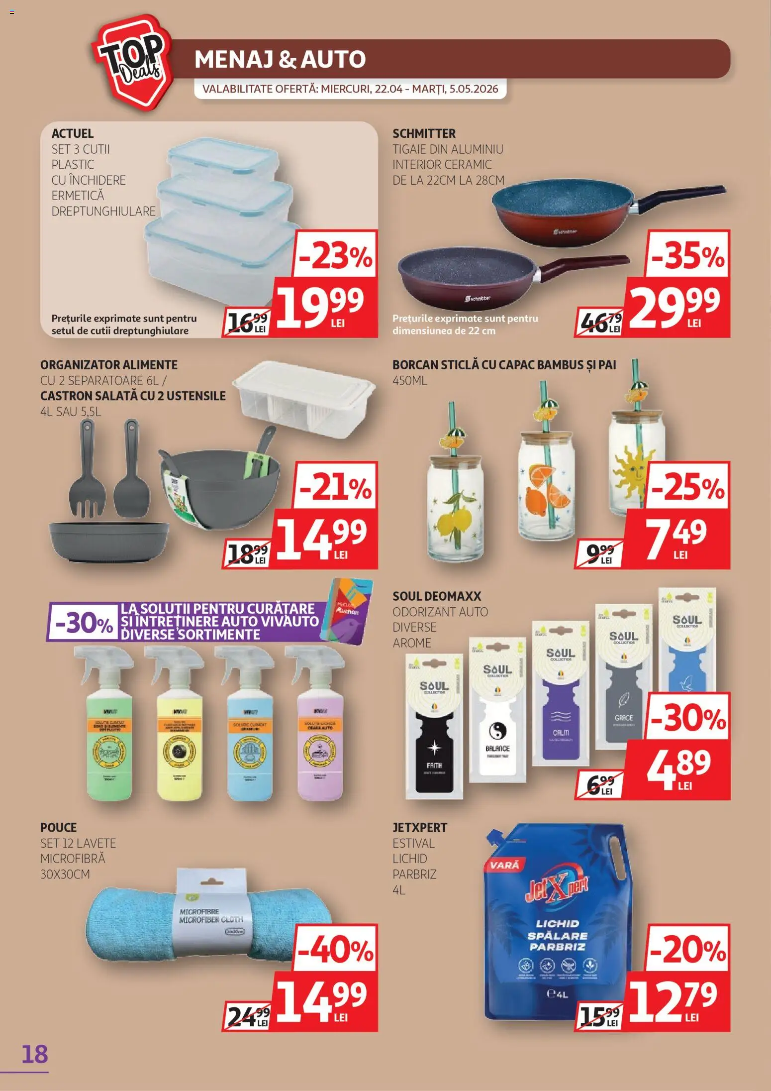 Catalog Auchan 22 Aprilie - 4 Mai 2026 | Pagina 18 | Produse: Tigaie, Borcan, Lavete, Salată