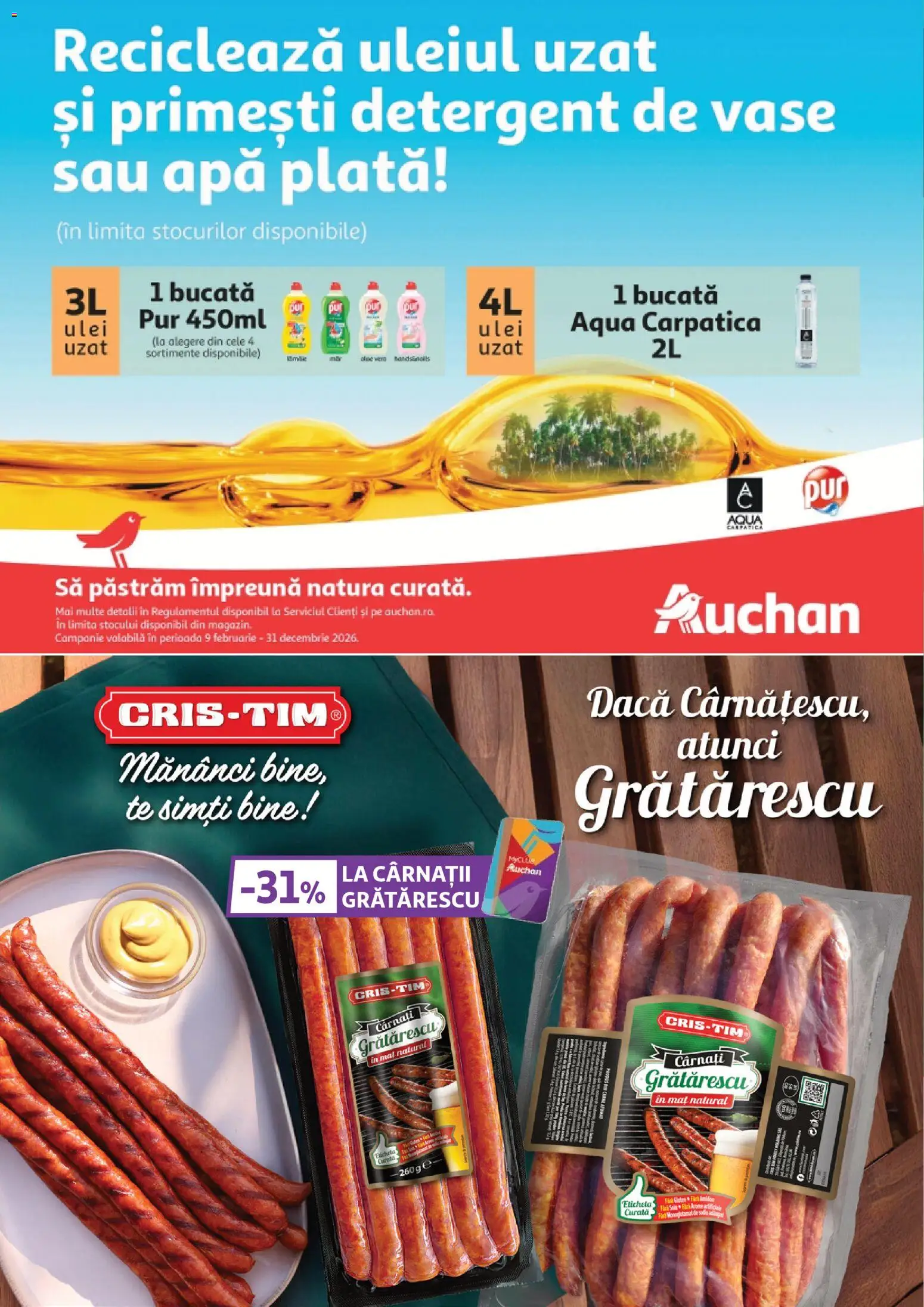 Catalog Auchan 22 Aprilie - 4 Mai 2026 | Pagina 32 | Produse: Detergent de vase, Ulei, Apă, Cârnați