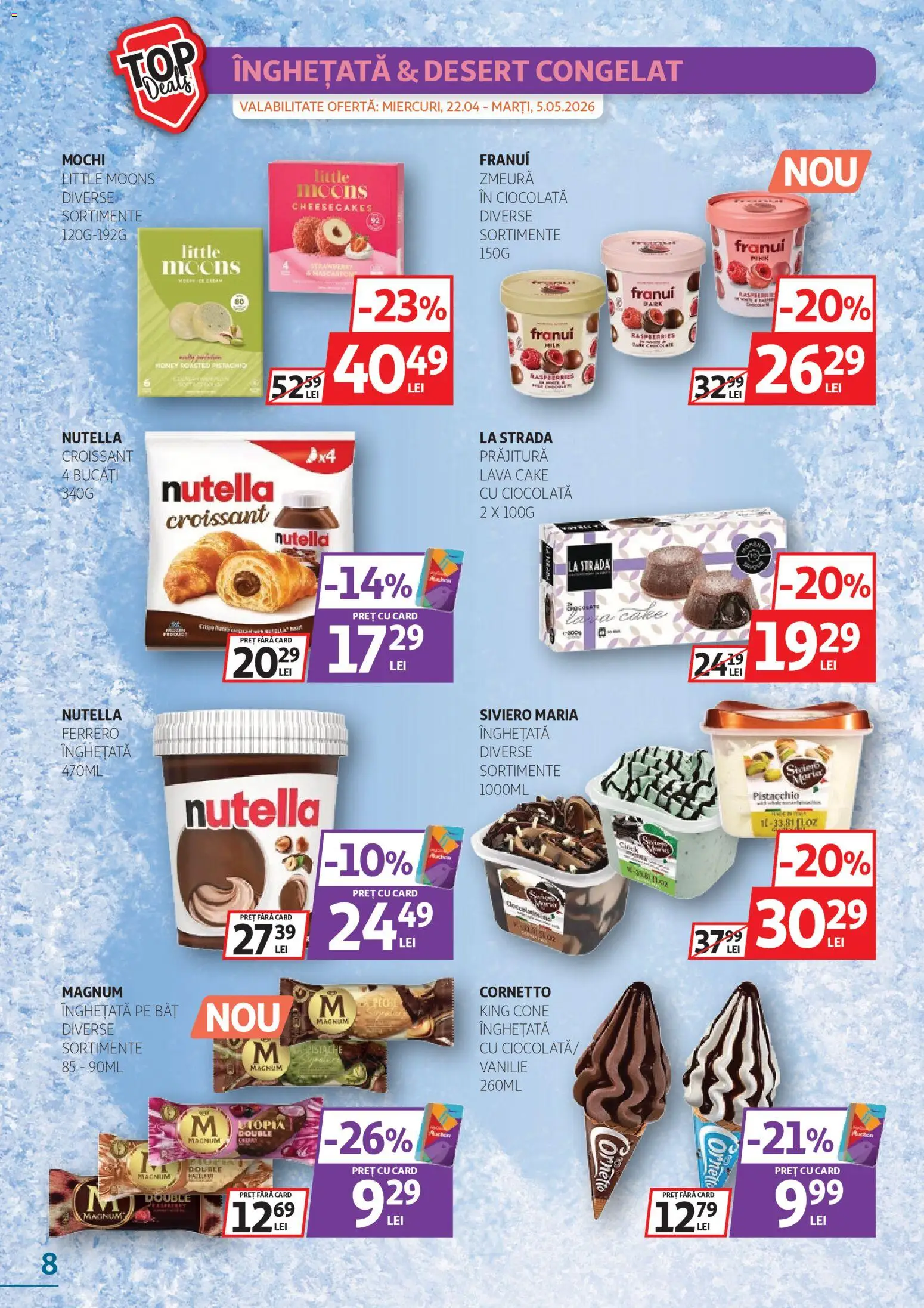 Catalog Auchan 22 Aprilie - 4 Mai 2026 | Pagina 8 | Produse: Zmeură, Prăjitură, Ciocolată, Înghețată