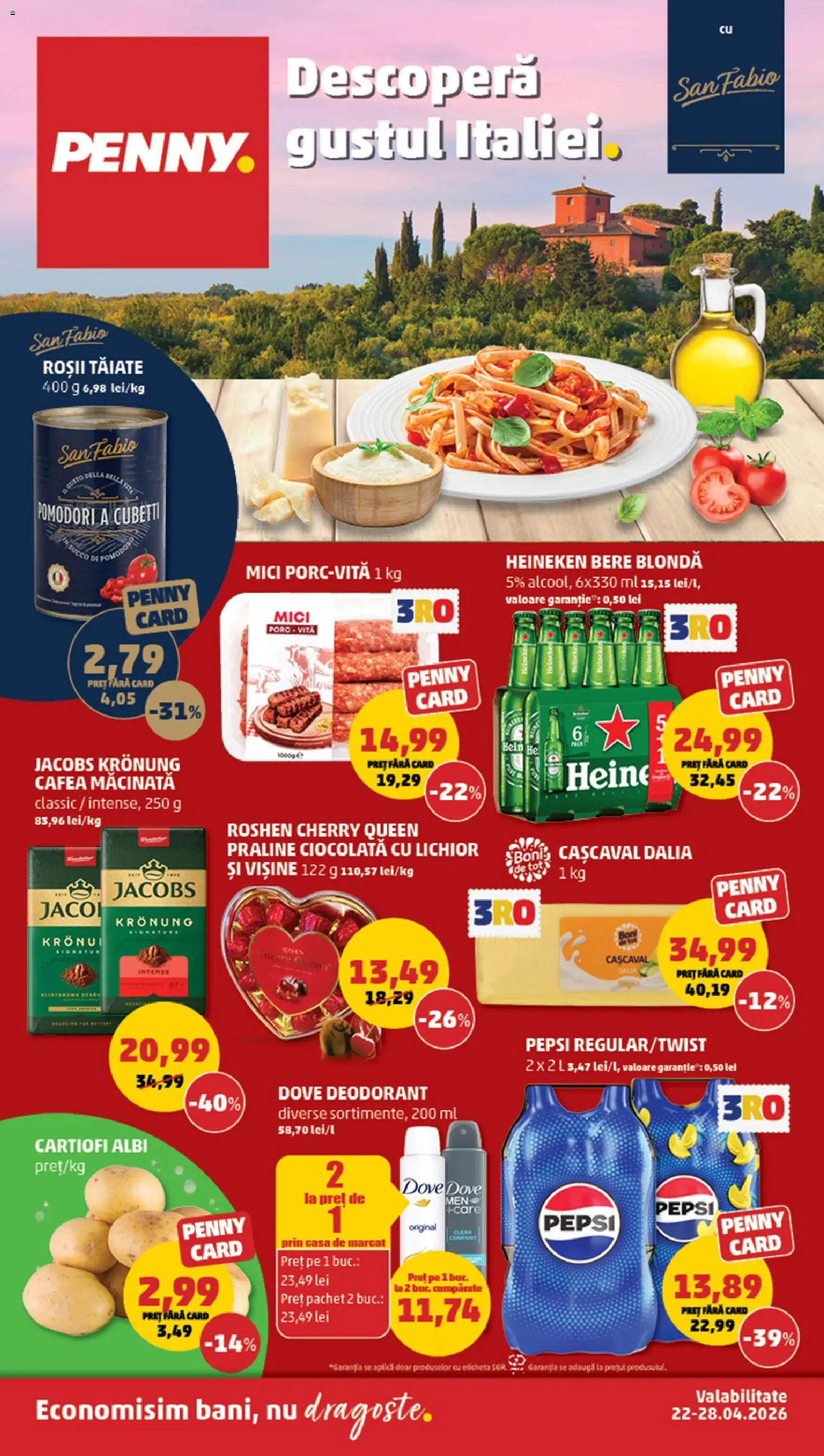 Catalog PENNY Market 22 - 27 Aprilie 2026 | Pagina 1 | Produse: Cașcaval, Mici, Bere, Roșii