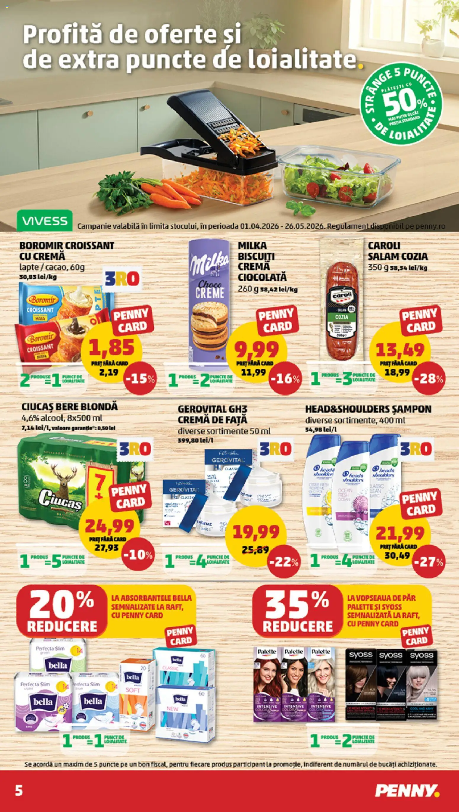 Catalog PENNY Market 22 - 27 Aprilie 2026 | Pagina 5 | Produse: Șampon, Lapte, Ciocolată, Bere