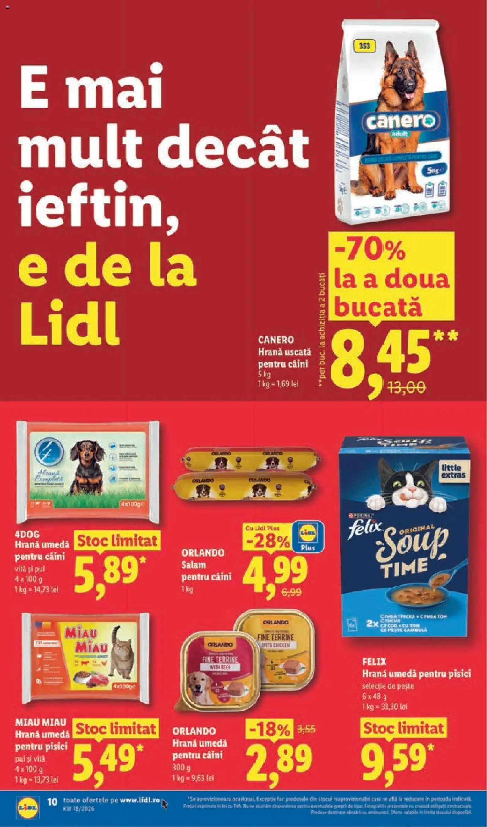 Catalog LIDL 27 Aprilie - 2 Mai 2026 | Pagina 10 | Produse: Hacıyatmaz Kedi Oyuncağı, Salam, Pește