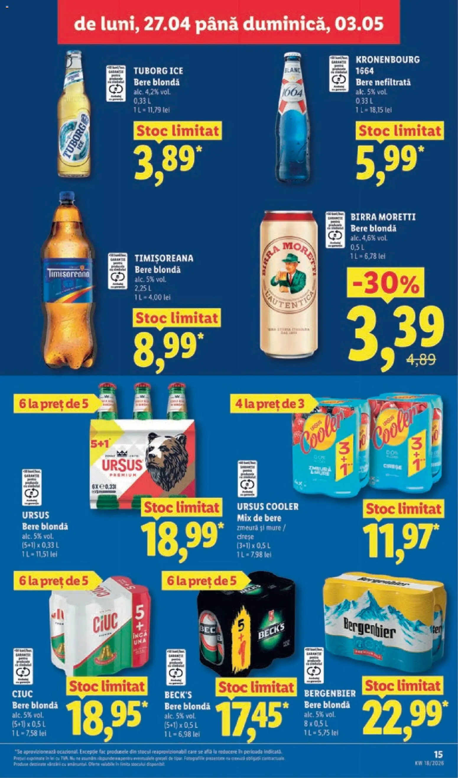 Catalog LIDL 27 Aprilie - 2 Mai 2026 | Pagina 15 | Produse: Zmeură, Bere, Plastik Kulübe, Cireșe