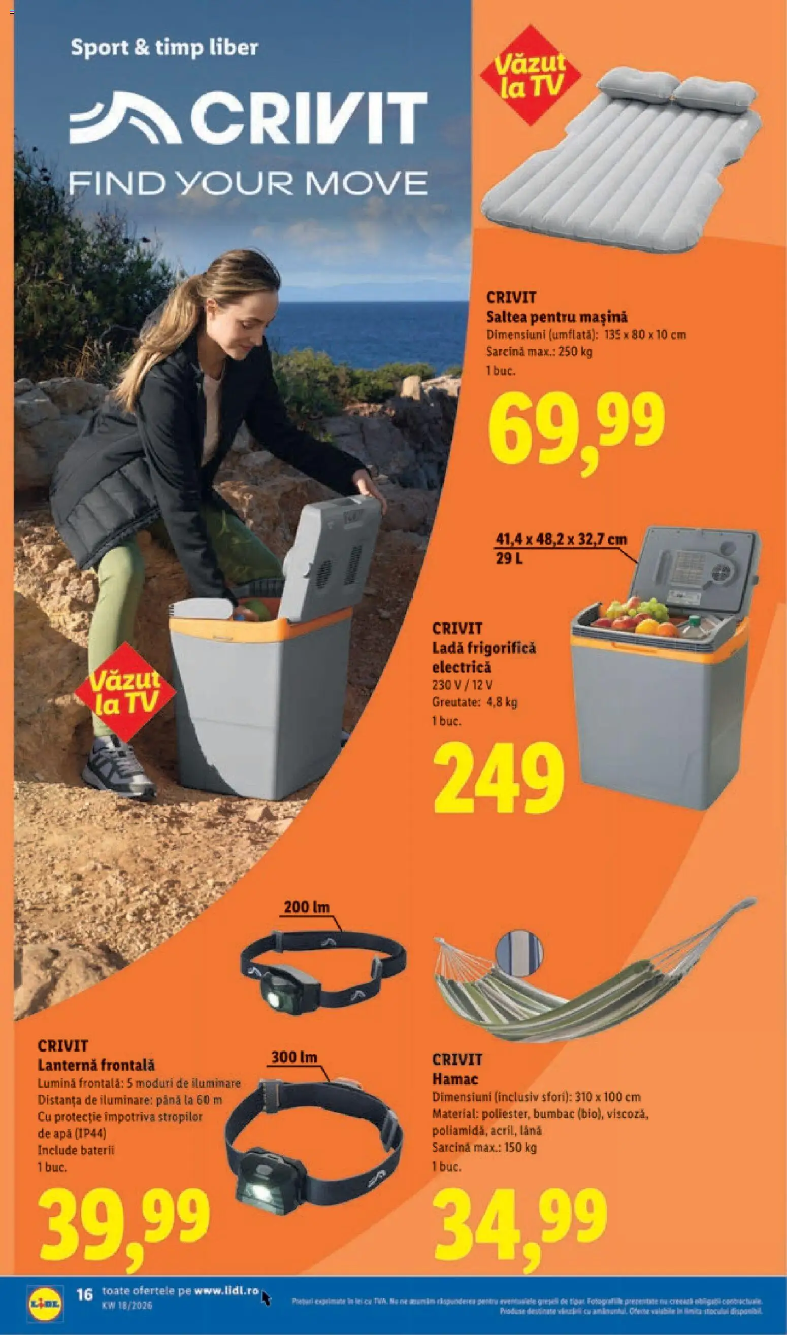 Catalog LIDL 27 Aprilie - 2 Mai 2026 | Pagina 16 | Produse: Saltea, Baterii, Apă, Ladă frigorifică