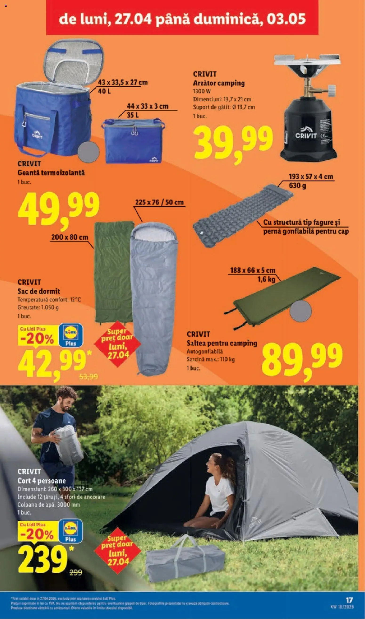 Catalog LIDL 27 Aprilie - 2 Mai 2026 | Pagina 17 | Produse: Geantă, Saltea, Pernă, Apă