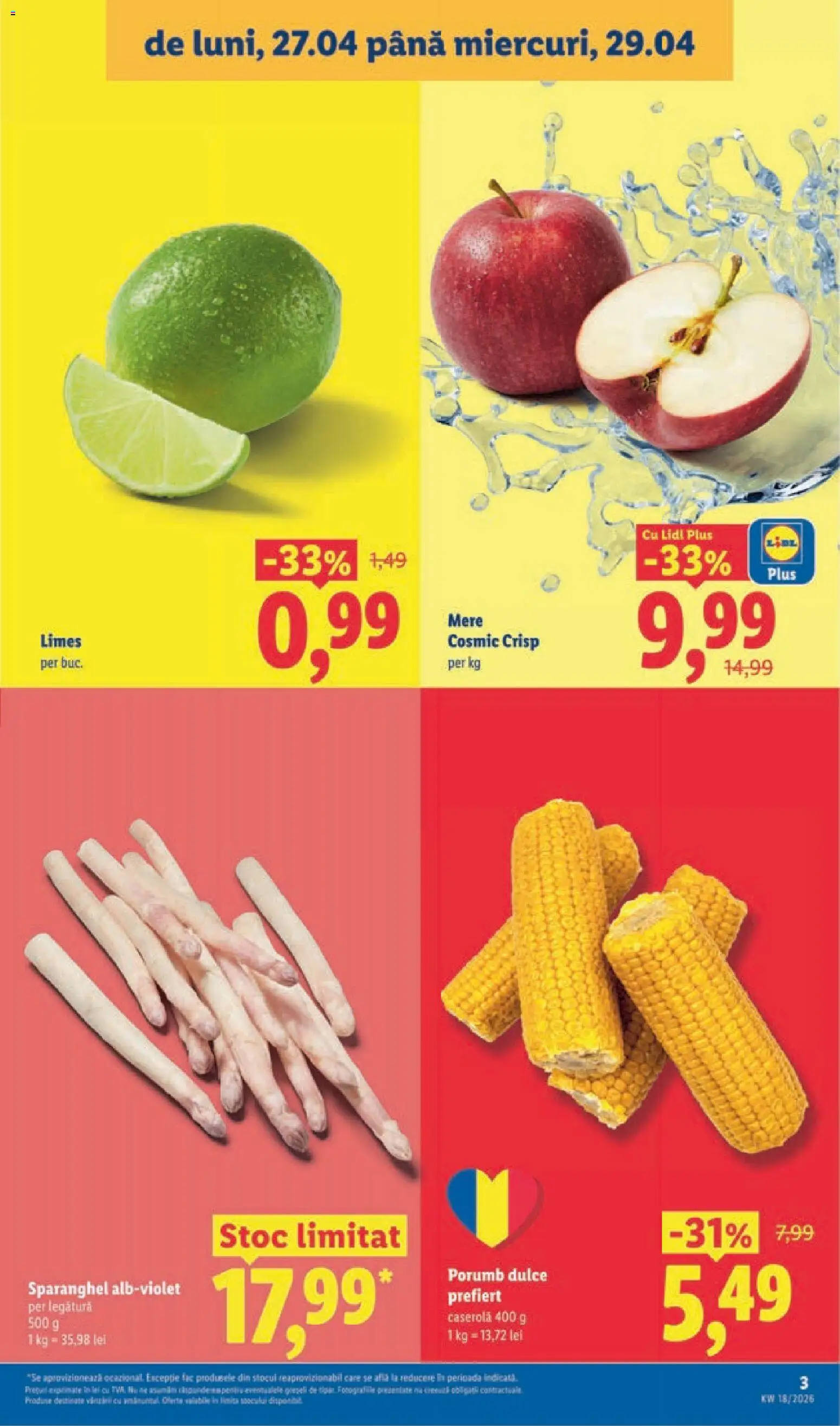 Catalog LIDL 27 Aprilie - 2 Mai 2026 | Pagina 3 | Produse: Mere, Porumb