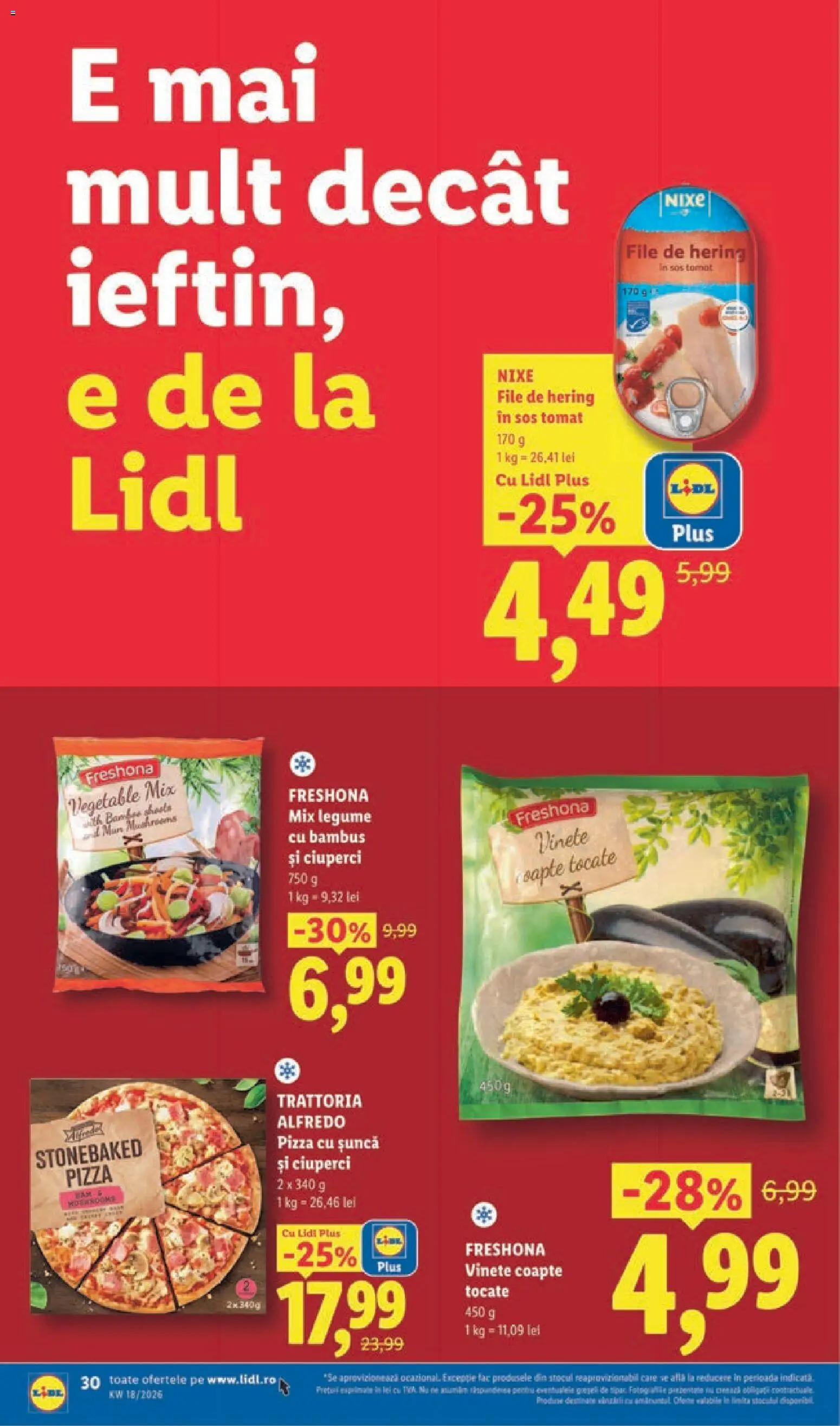 Catalog LIDL 27 Aprilie - 2 Mai 2026 | Pagina 30 | Produse: Ciuperci, Șuncă, Pizza, Sos