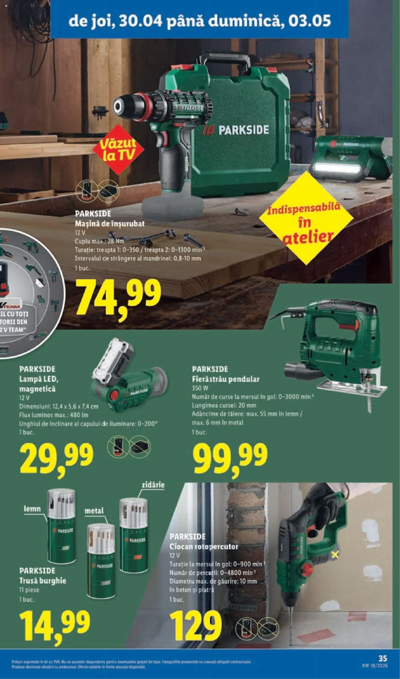Catalog LIDL 27 Aprilie - 2 Mai 2026 | Pagina 35 | Produse: Ciocan rotopercutor, Babak, Lampă
