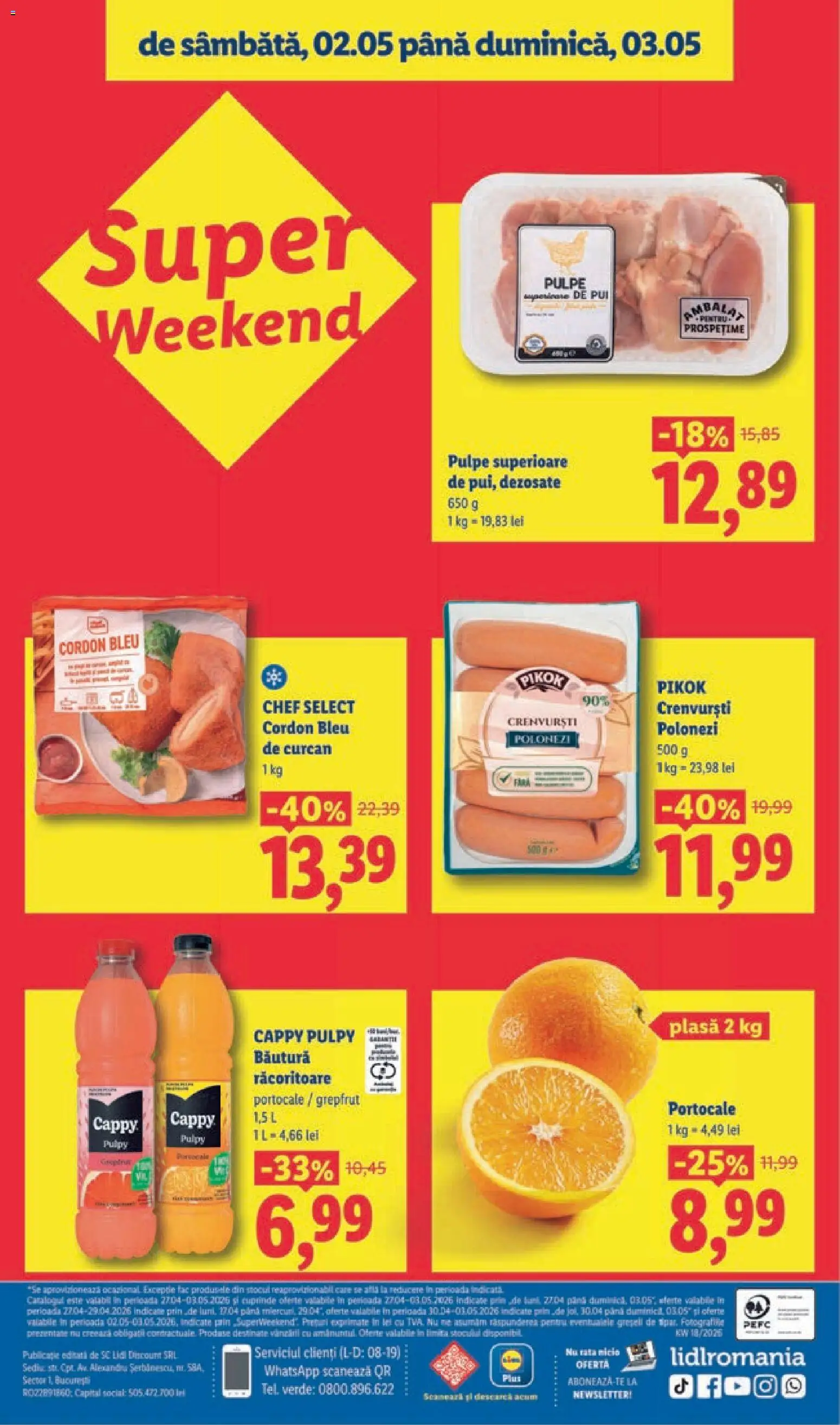 Catalog LIDL 27 Aprilie - 2 Mai 2026 | Pagina 40 | Produse: Not defteri, Rață, Crenvurști, Grepfrut