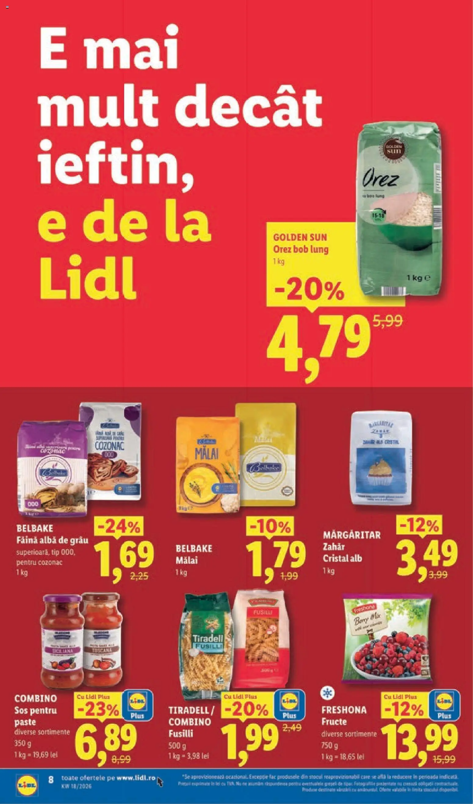 Catalog LIDL 27 Aprilie - 2 Mai 2026 | Pagina 8 | Produse: Făină, Orez, Mălai, Zahăr
