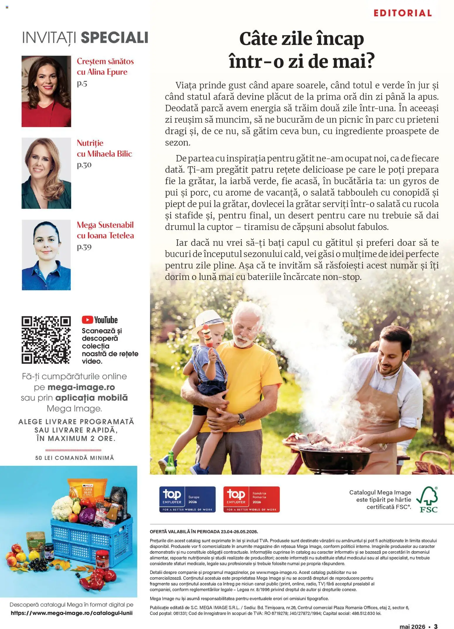 Catalog Mega Image 23 Aprilie - 25 Mai 2026 | Pagina 3 | Produse: Grătar, Hacıyatmaz Kedi Oyuncağı, Tiramisu, Salată