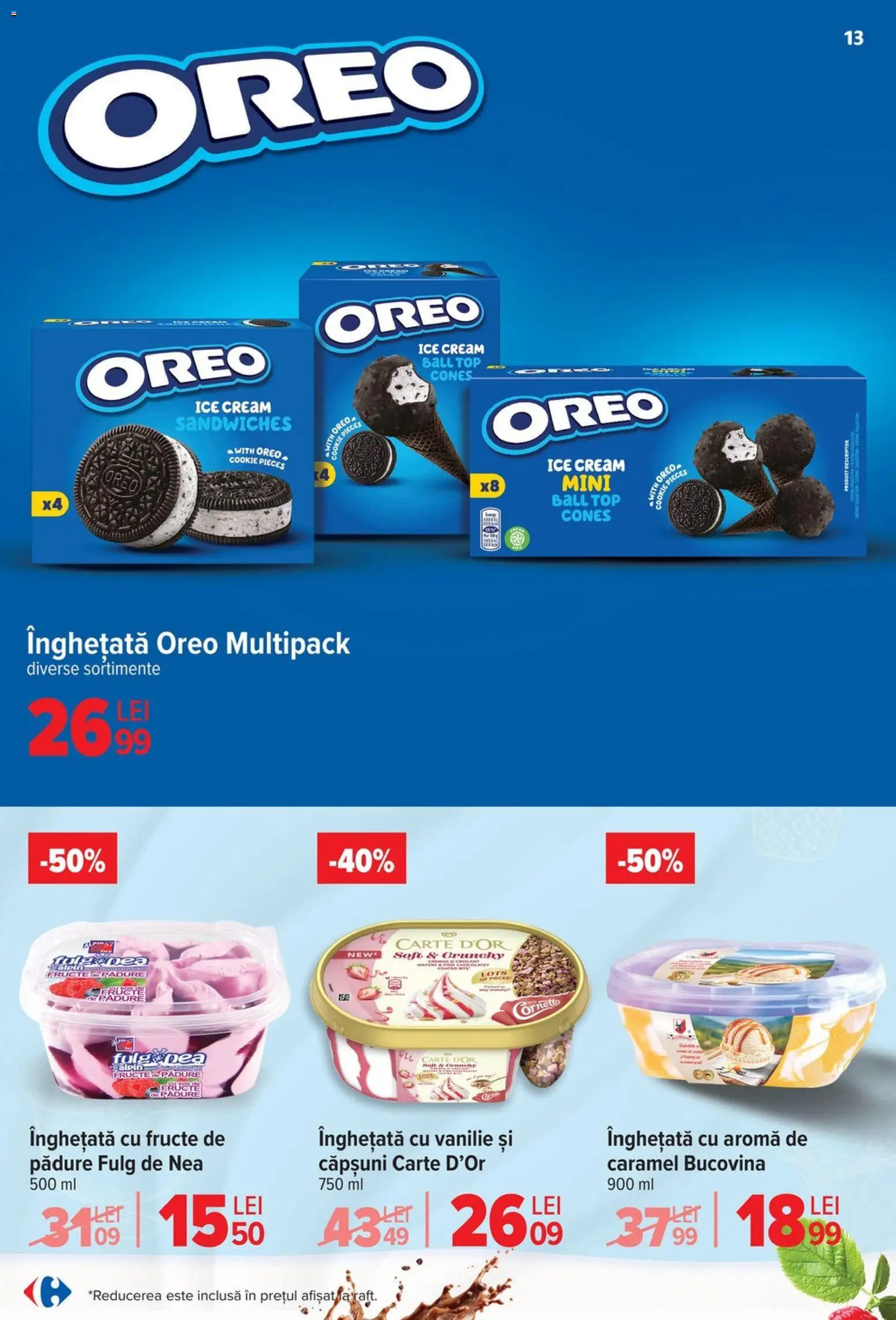 Catalog Carrefour 22 Aprilie - 4 Mai 2026 | Pagina 13 | Produse: Top, Căpșuni, Înghețată, Fructe