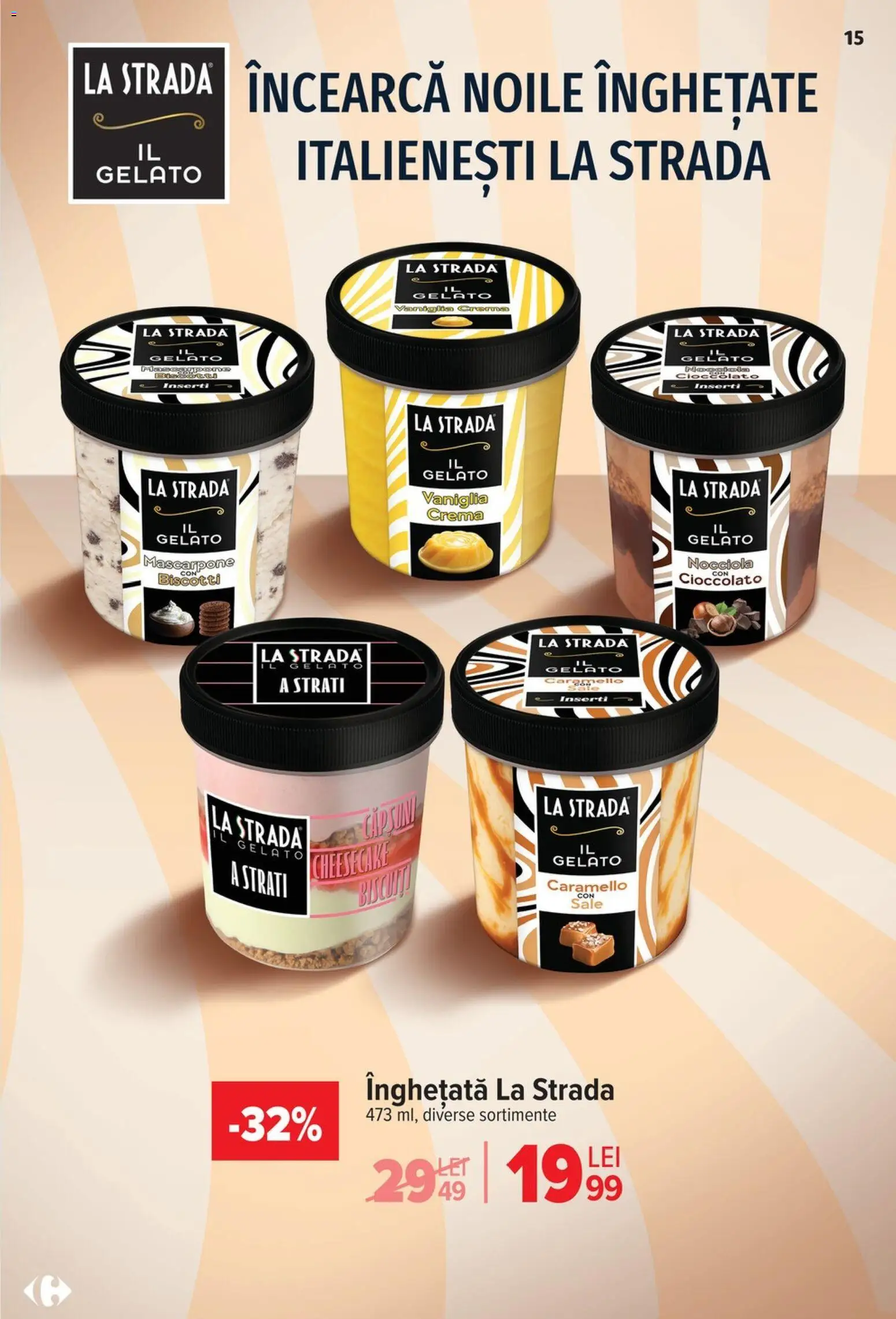 Catalog Carrefour 22 Aprilie - 4 Mai 2026 | Pagina 15 | Produse: Cremă, Mascarpone, Biscuiți, Înghețată