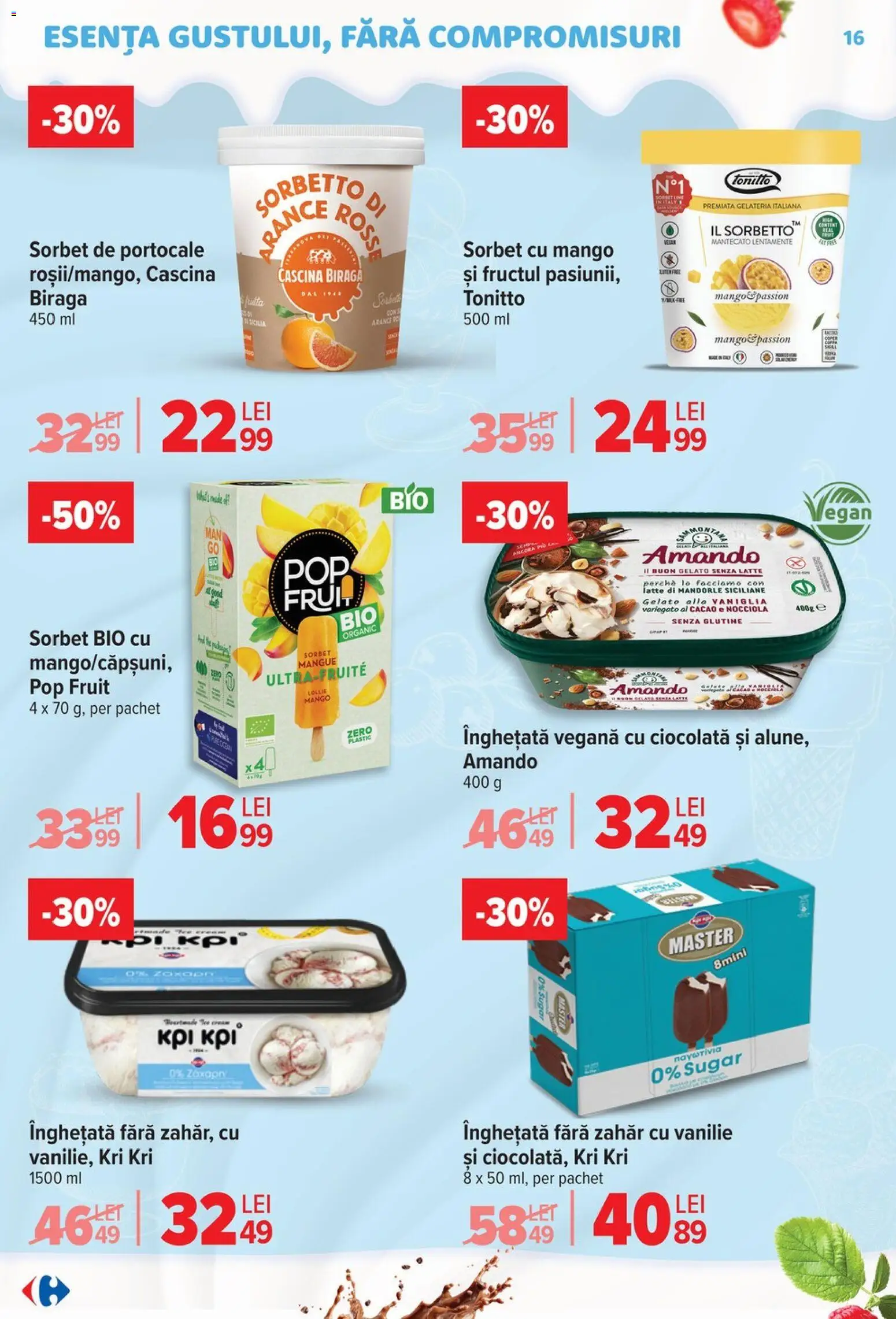 Catalog Carrefour 22 Aprilie - 4 Mai 2026 | Pagina 16 | Produse: Ciocolată, Cacao, Înghețată, Mango