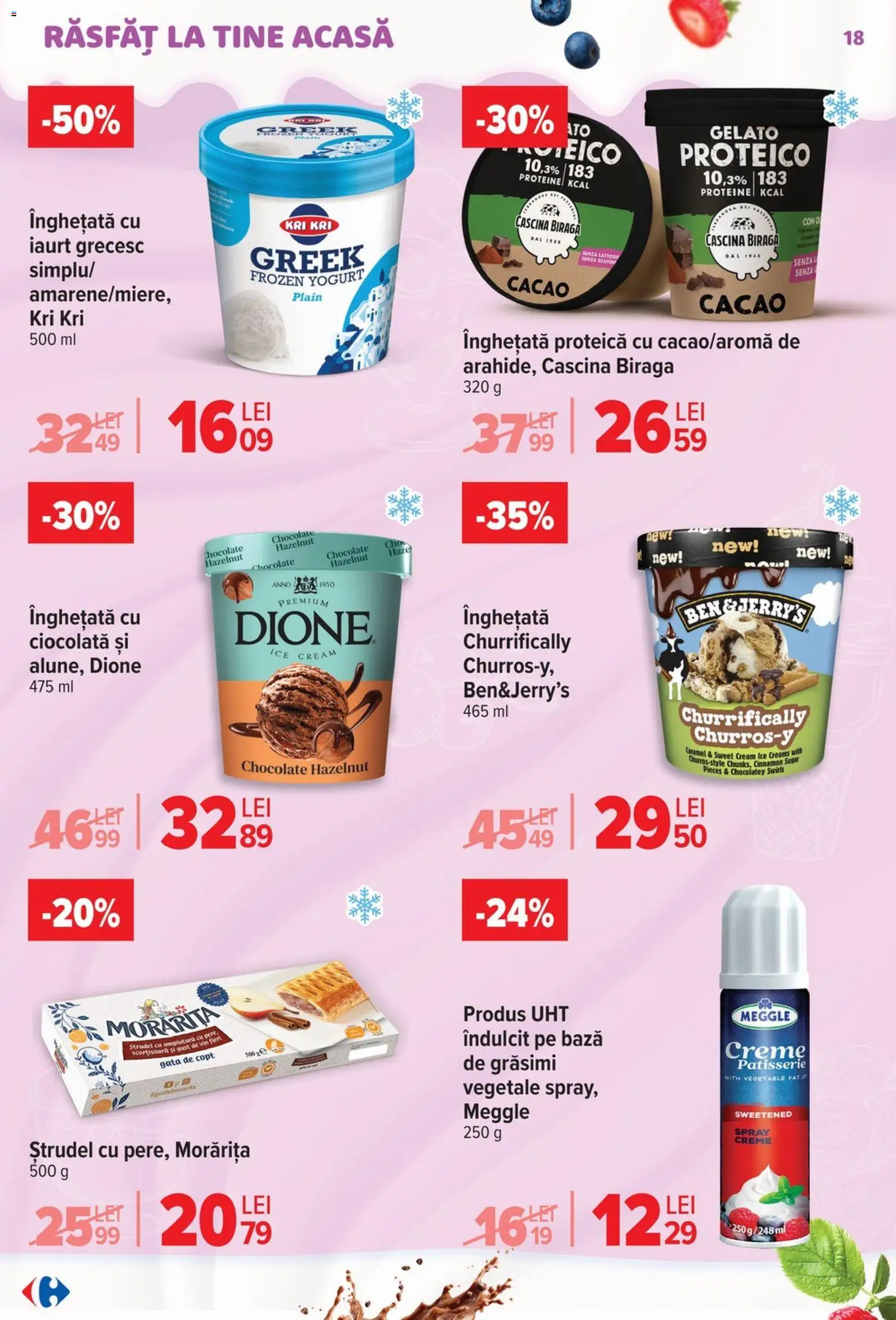 Catalog Carrefour 22 Aprilie - 4 Mai 2026 | Pagina 18 | Produse: Ștrudel, Ciocolată, Cacao, Înghețată