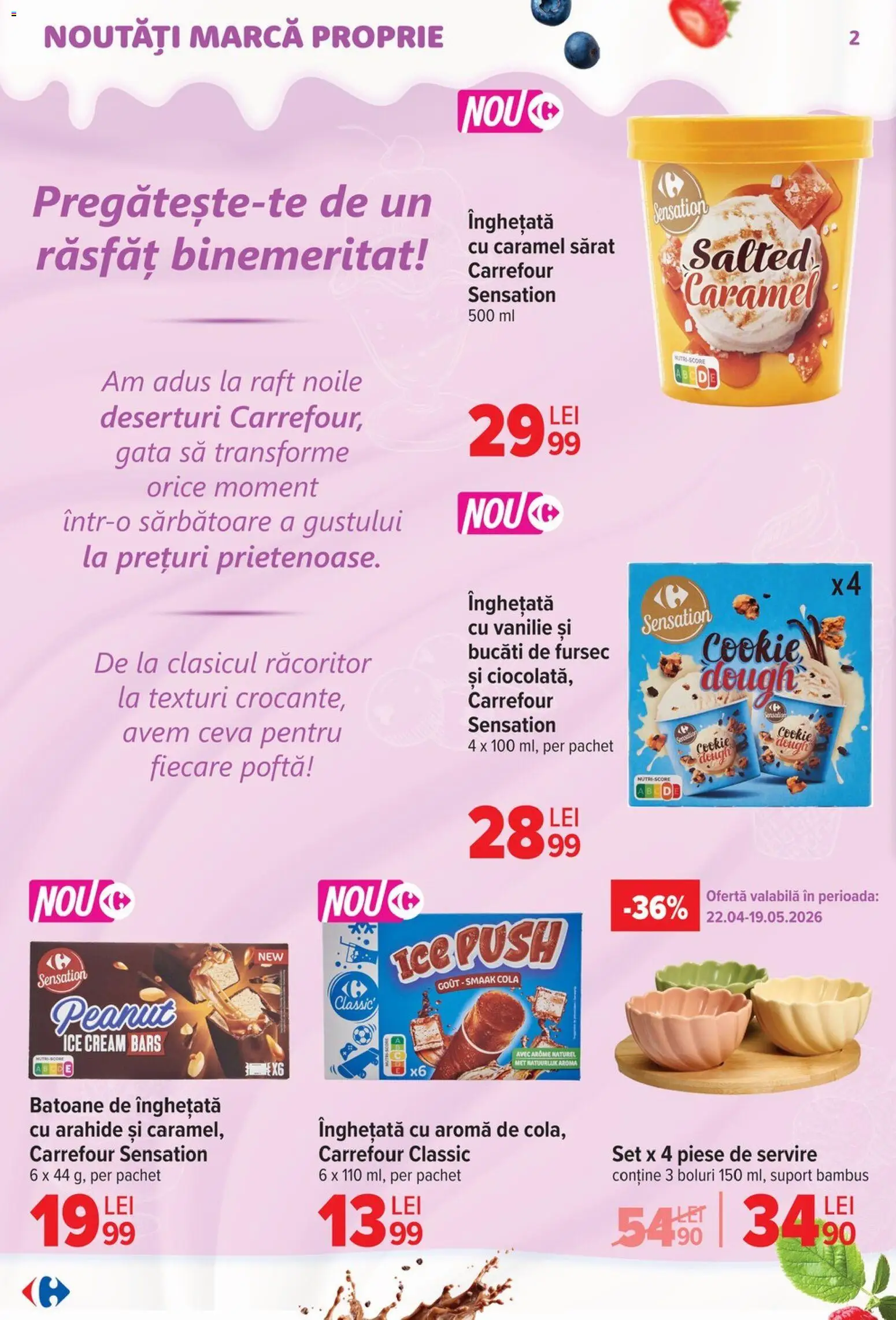 Catalog Carrefour 22 Aprilie - 4 Mai 2026 | Pagina 2 | Produse: Raft, Arahide, Amerikan servis, Înghețată