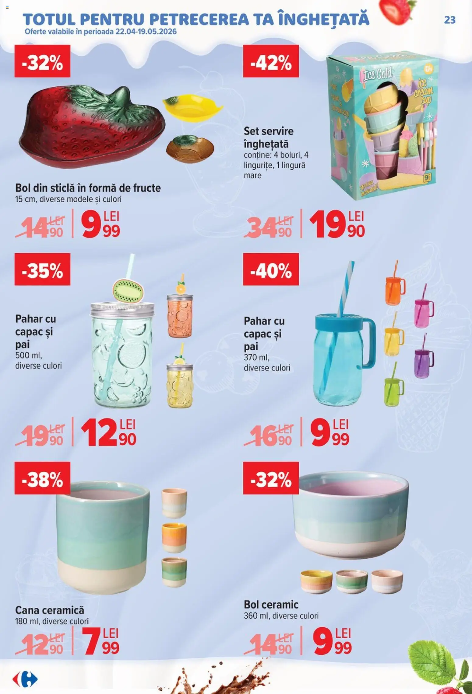 Catalog Carrefour 22 Aprilie - 4 Mai 2026 | Pagina 23 | Produse: Bol, Înghețată, Fructe