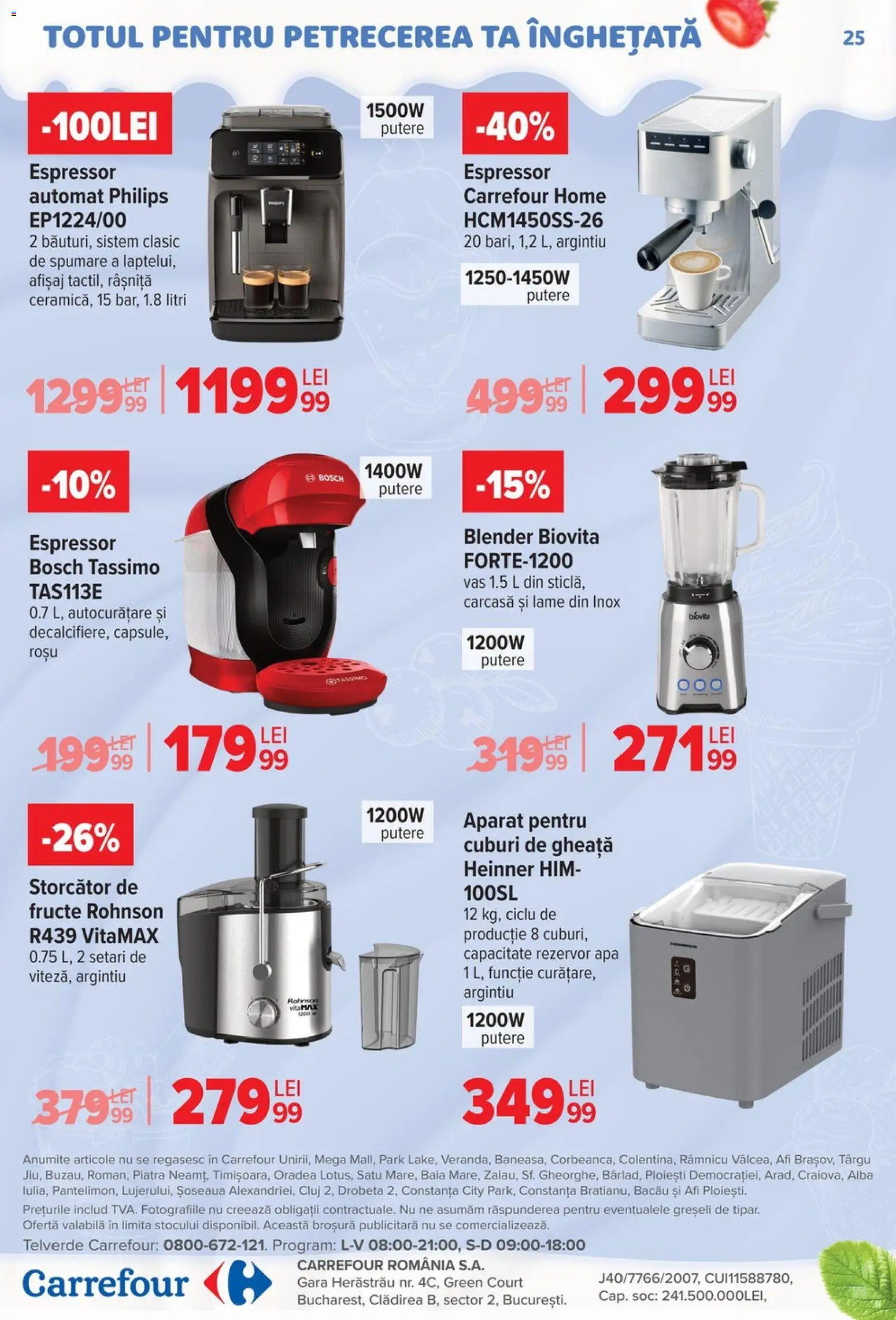 Catalog Carrefour 22 Aprilie - 4 Mai 2026 | Pagina 25 | Produse: Espressor, Enginar, Storcător, Înghețată