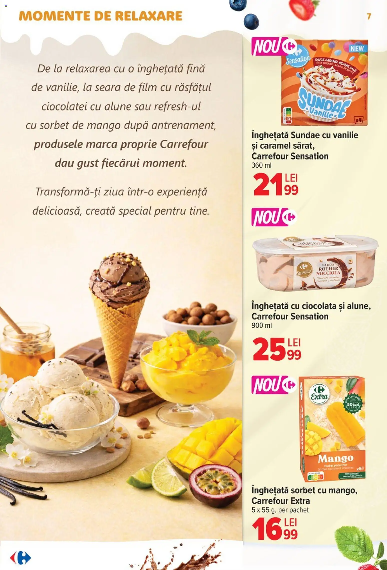 Catalog Carrefour 22 Aprilie - 4 Mai 2026 | Pagina 7 | Produse: Alune, Ciocolată, Înghețată, Mango