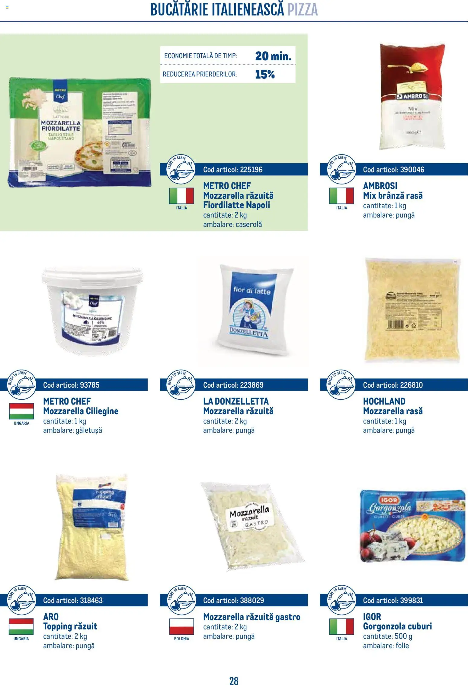 Catalog METRO 21 Aprilie - 30 Decembrie 2026 | Pagina 28 | Produse: Pungă, Mozzarella, Brânză, Gorgonzola
