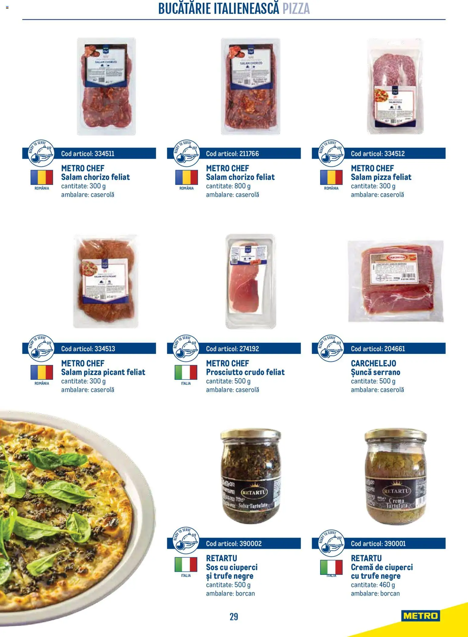 Catalog METRO 21 Aprilie - 30 Decembrie 2026 | Pagina 29 | Produse: Bucătărie, Ciuperci, Salam, Pizza