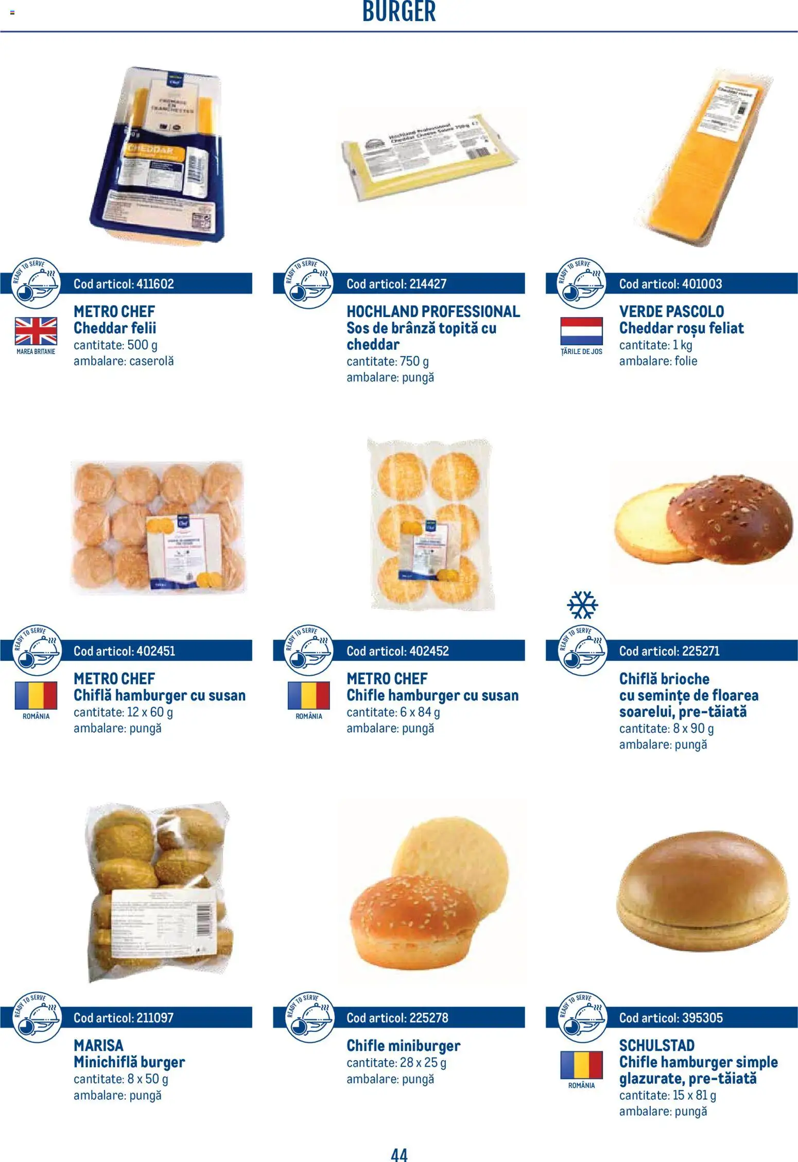 Catalog METRO 21 Aprilie - 30 Decembrie 2026 | Pagina 44 | Produse: Pungă, Semințe, Burger, Sos