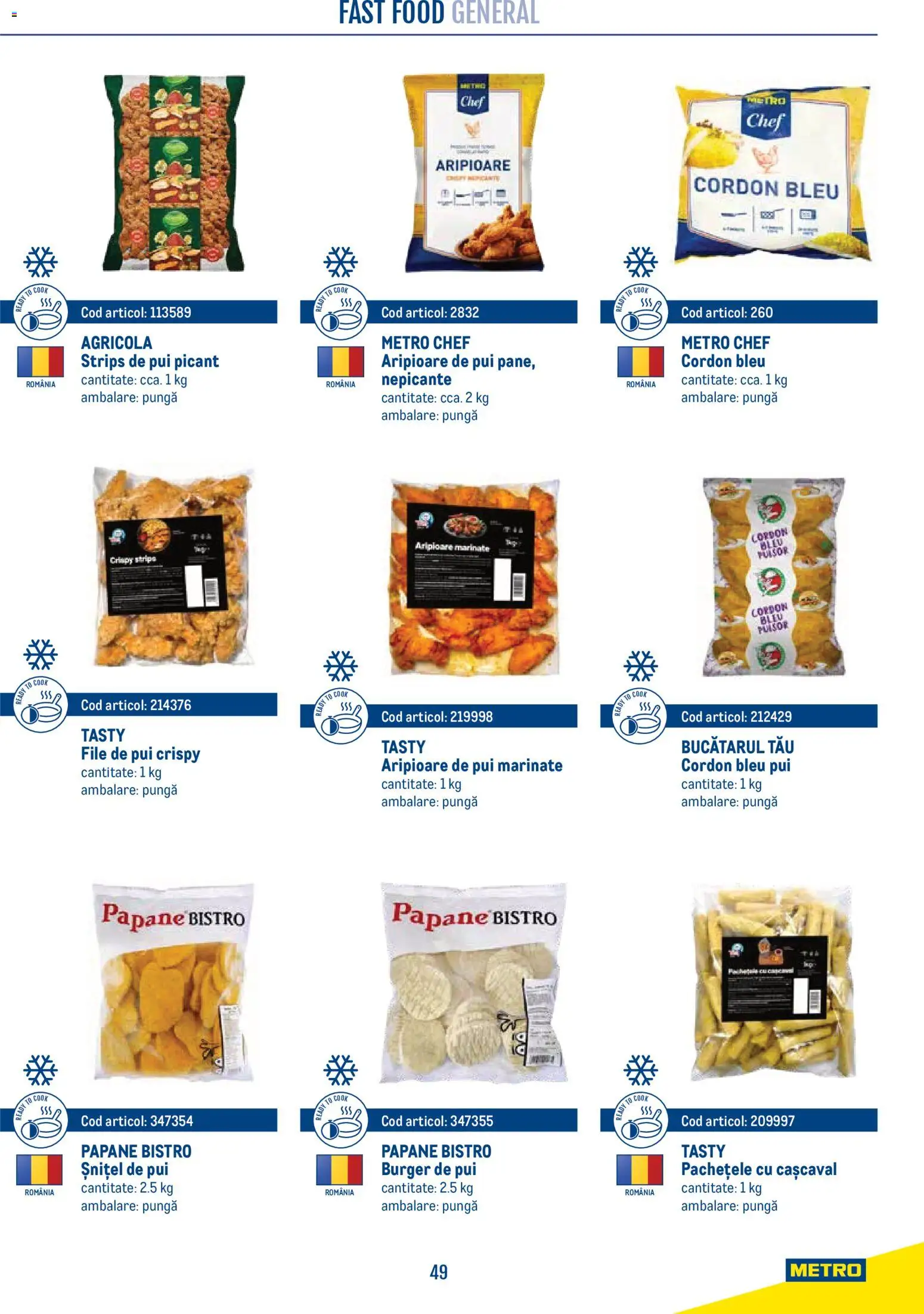 Catalog METRO 21 Aprilie - 30 Decembrie 2026 | Pagina 49 | Produse: Hacıyatmaz Kedi Oyuncağı, Cordon bleu, Cașcaval, Burger