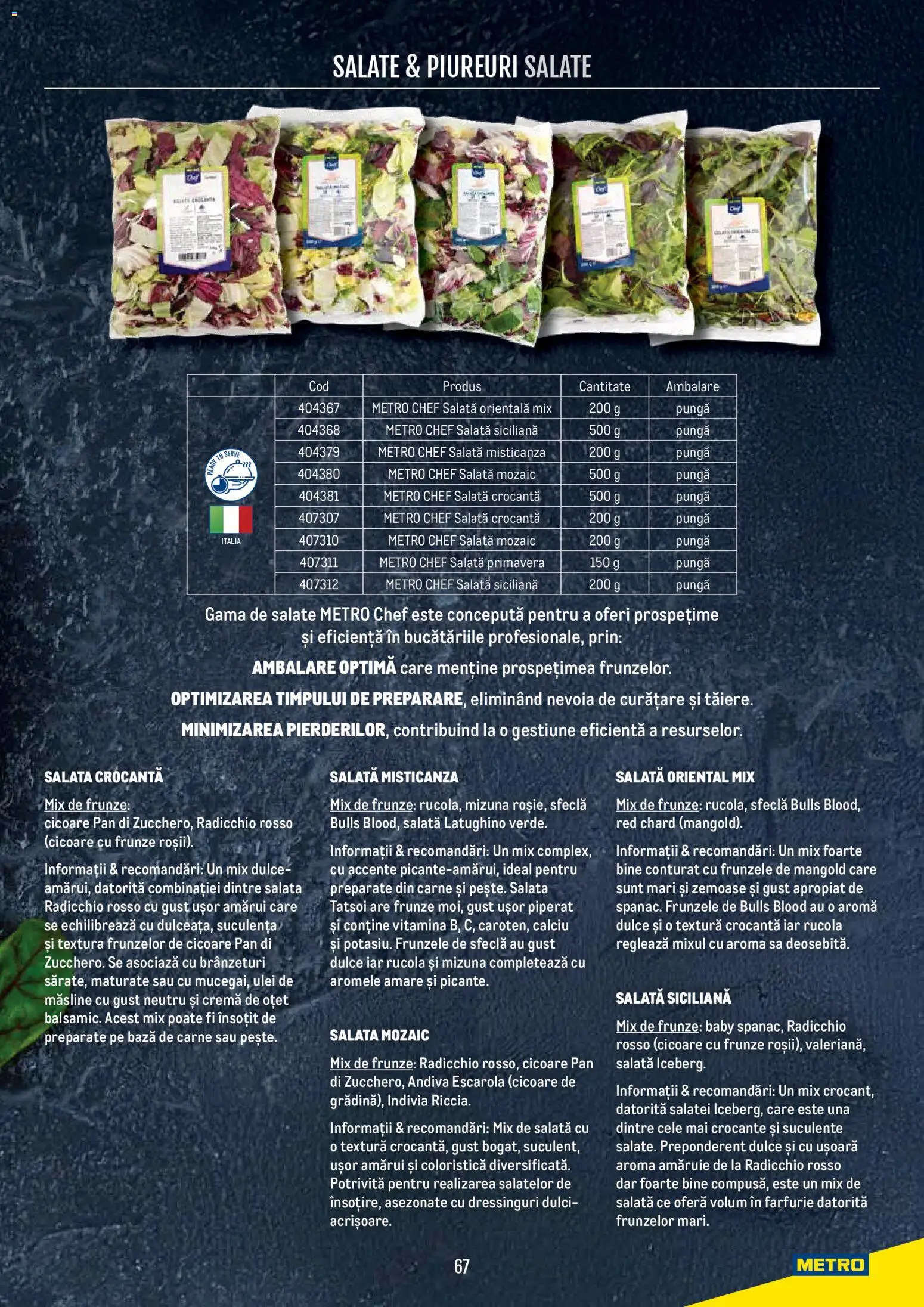 Catalog METRO 21 Aprilie - 30 Decembrie 2026 | Pagina 67 | Produse: Pungă, Măsline, Önlük, Salată