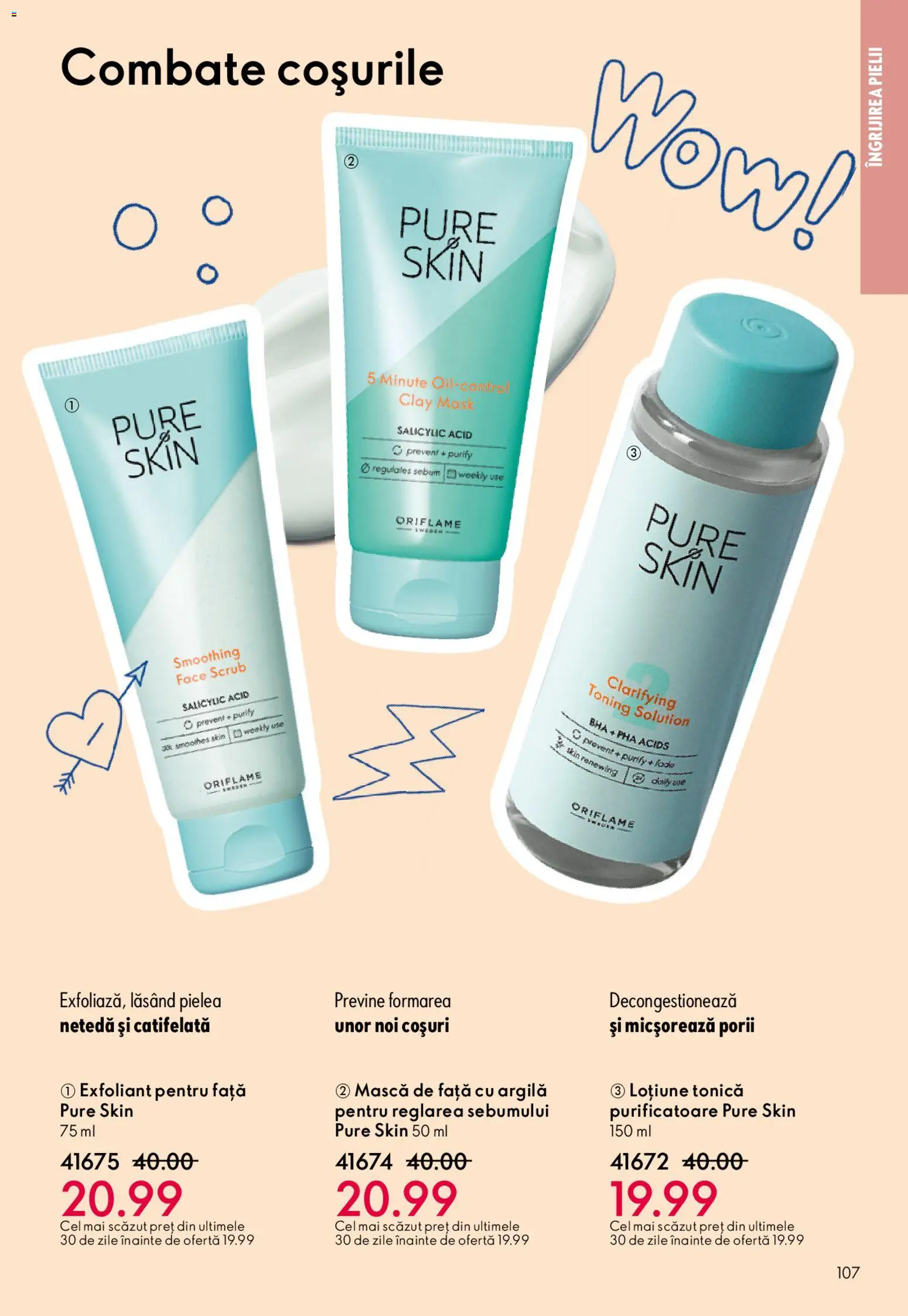 Catalog Oriflame 27 Mai - 15 Iunie 2026 | Pagina 107 | Produse: Loțiune tonică, Exfoliant, Scrub