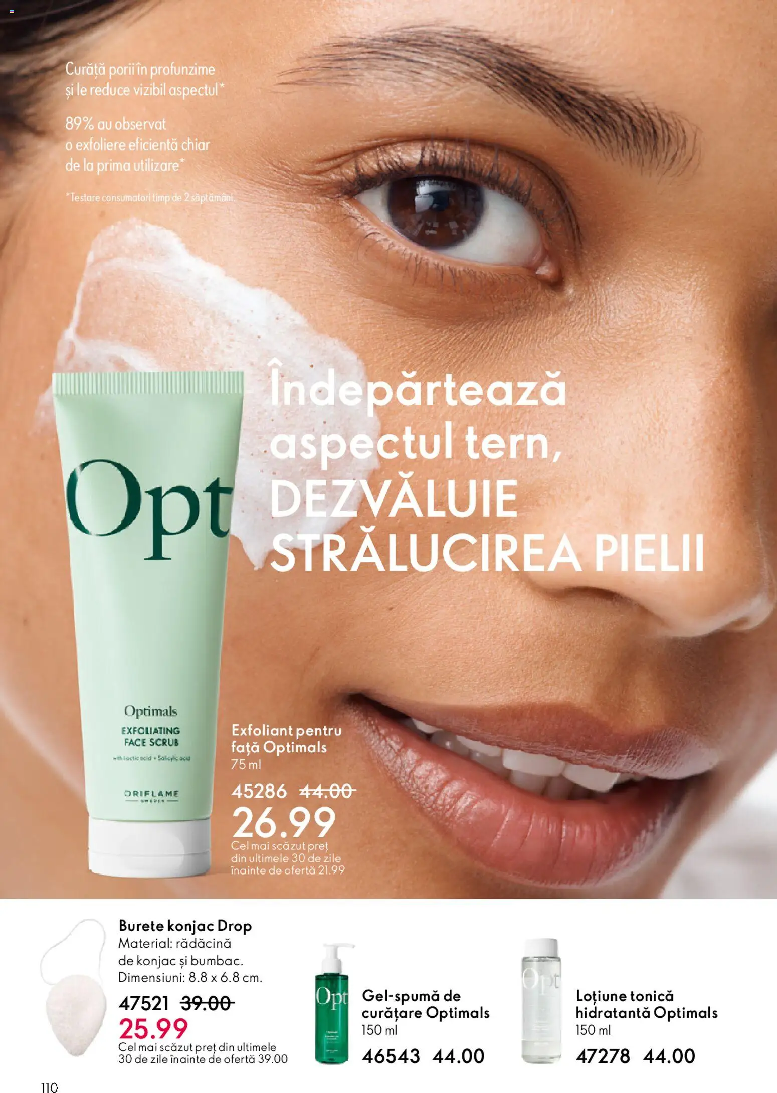 Catalog Oriflame 27 Mai - 15 Iunie 2026 | Pagina 110 | Produse: Loțiune tonică, Exfoliant, Scrub, Burete
