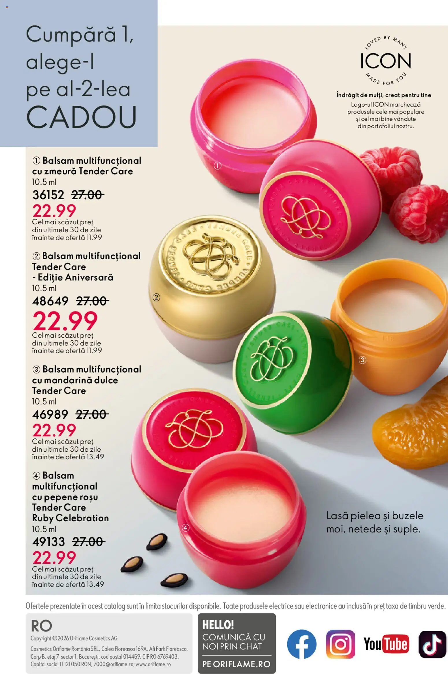 Catalog Oriflame 27 Mai - 15 Iunie 2026 | Pagina 164 | Produse: Zmeură, Balsam