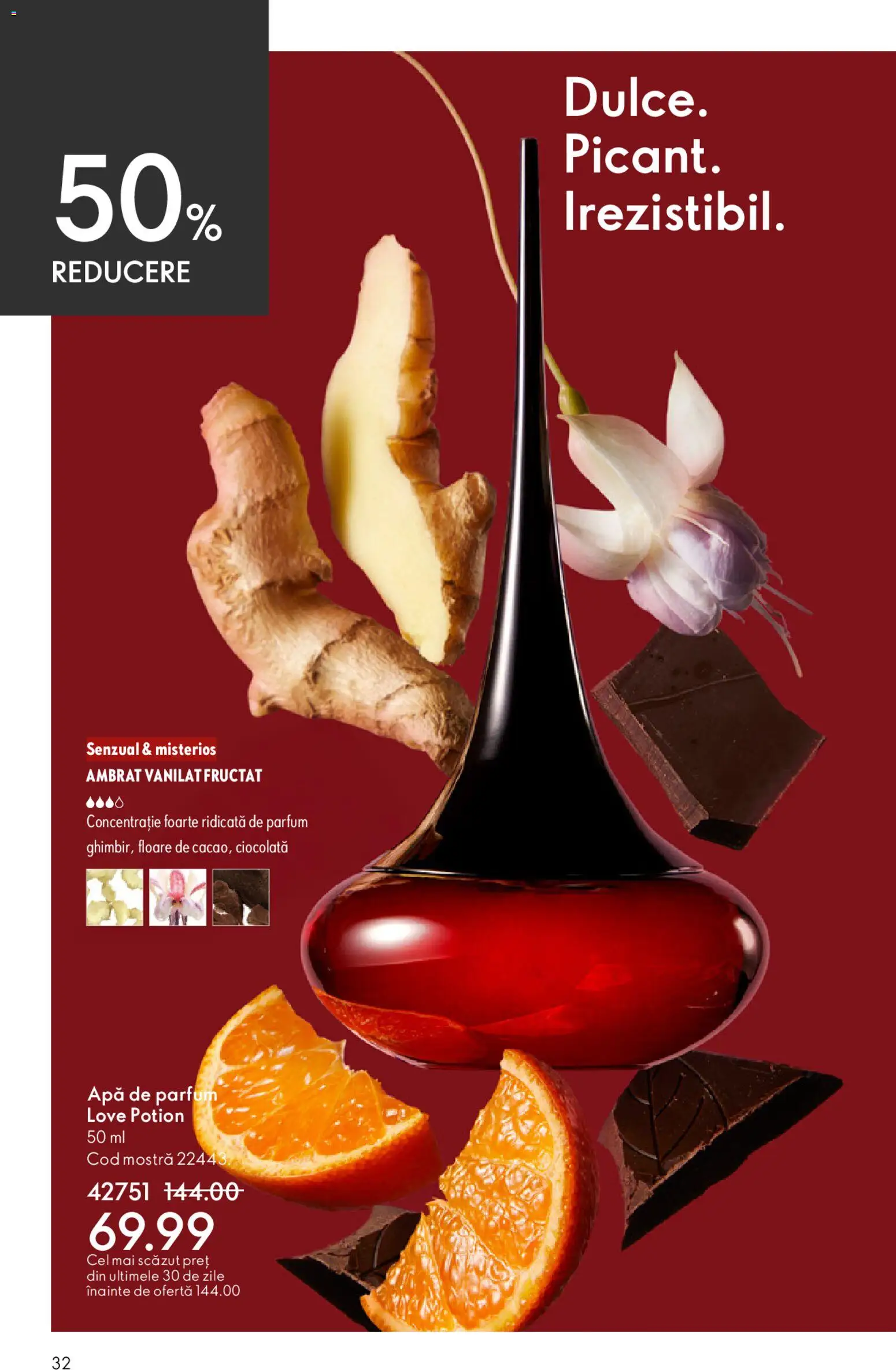 Catalog Oriflame 27 Mai - 15 Iunie 2026 | Pagina 32 | Produse: Apă de parfum, Parfum, Ciocolată, Apă