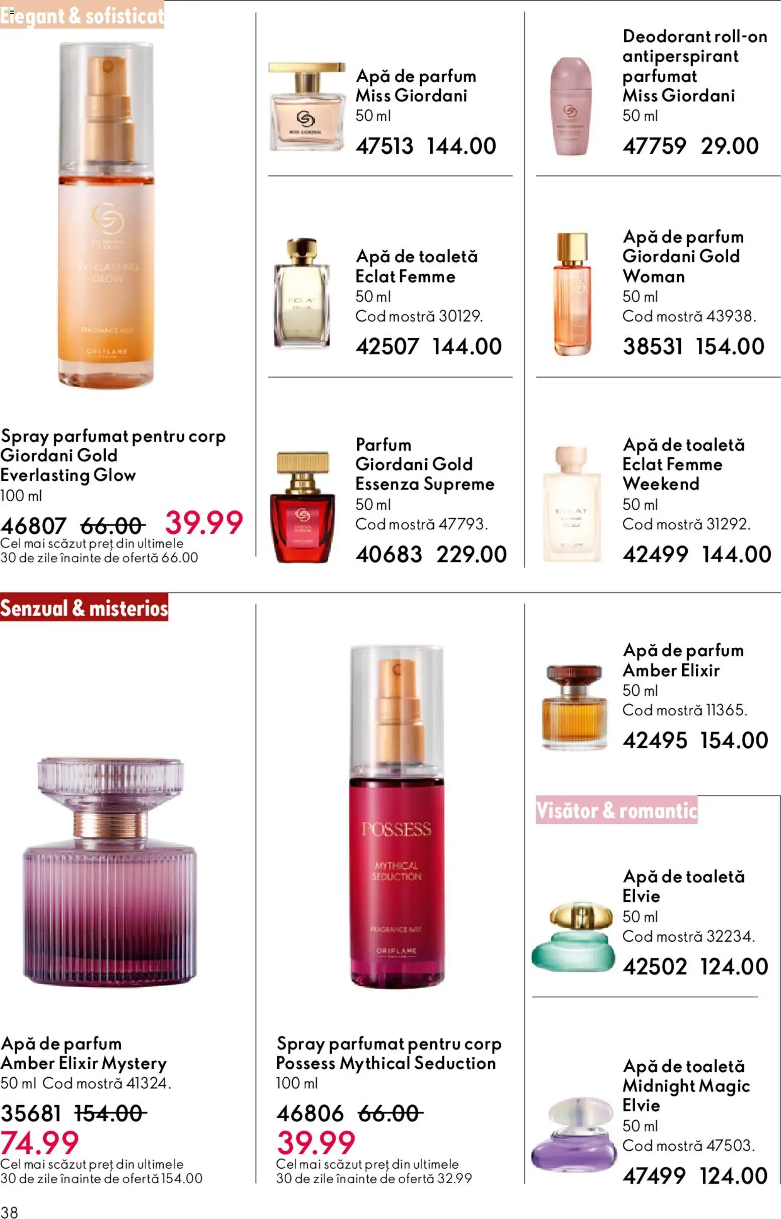 Catalog Oriflame 27 Mai - 15 Iunie 2026 | Pagina 38 | Produse: Toaletă, Parfum, Antiperspirant, Apă