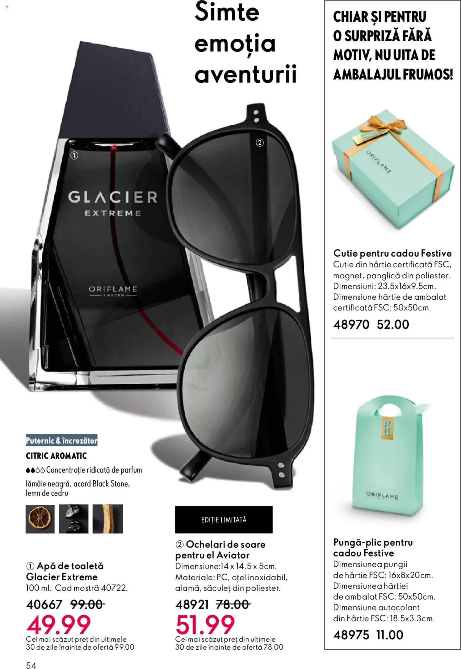 Catalog Oriflame 27 Mai - 15 Iunie 2026 | Pagina 54 | Produse: Ochelari, Toaletă, Apă de toaletă, Apă