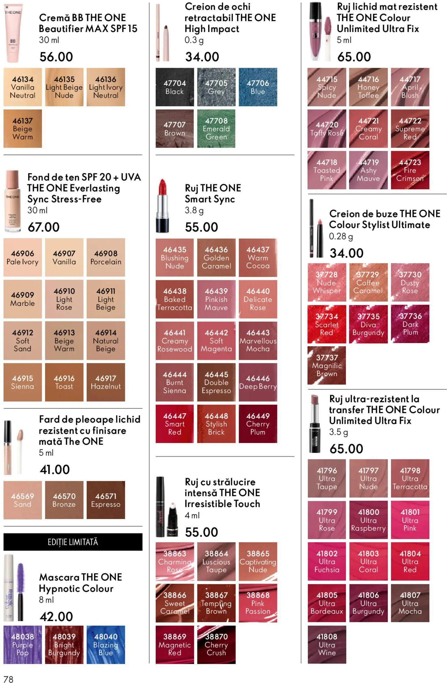 Catalog Oriflame 27 Mai - 15 Iunie 2026 | Pagina 78 | Produse: Fond de ten, Blush, Creion de ochi, Ruj