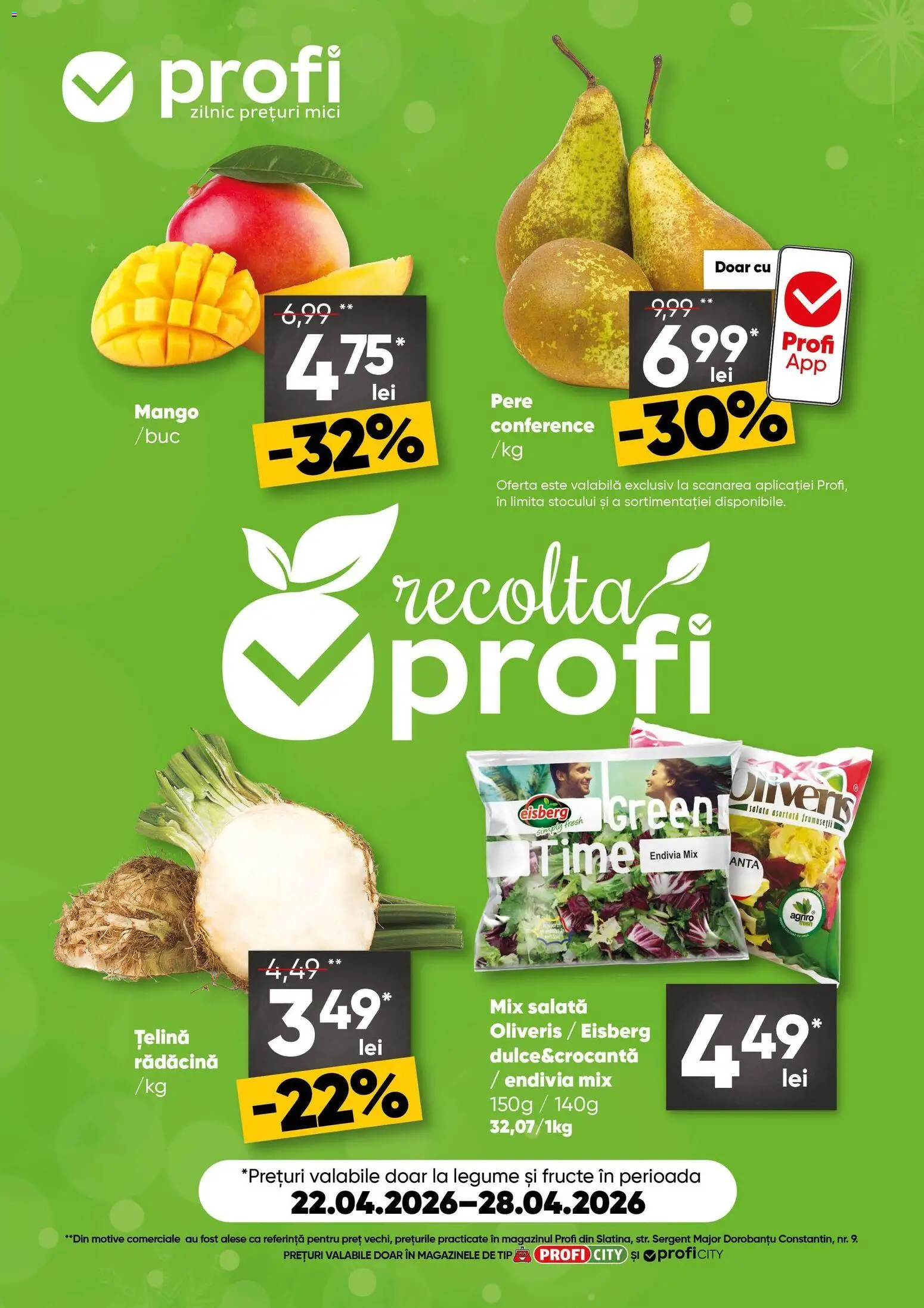 Catalog Profi 22 - 27 Aprilie 2026 | Pagina 1 | Produse: Țelină, Mici, Salată, Mango