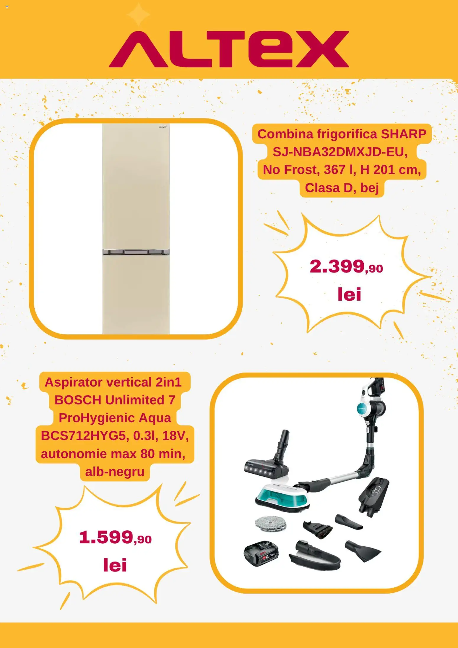 Catalog Altex 23 - 28 Aprilie 2026 | Pagina 4 | Produse: Aspirator, Combină frigorifică