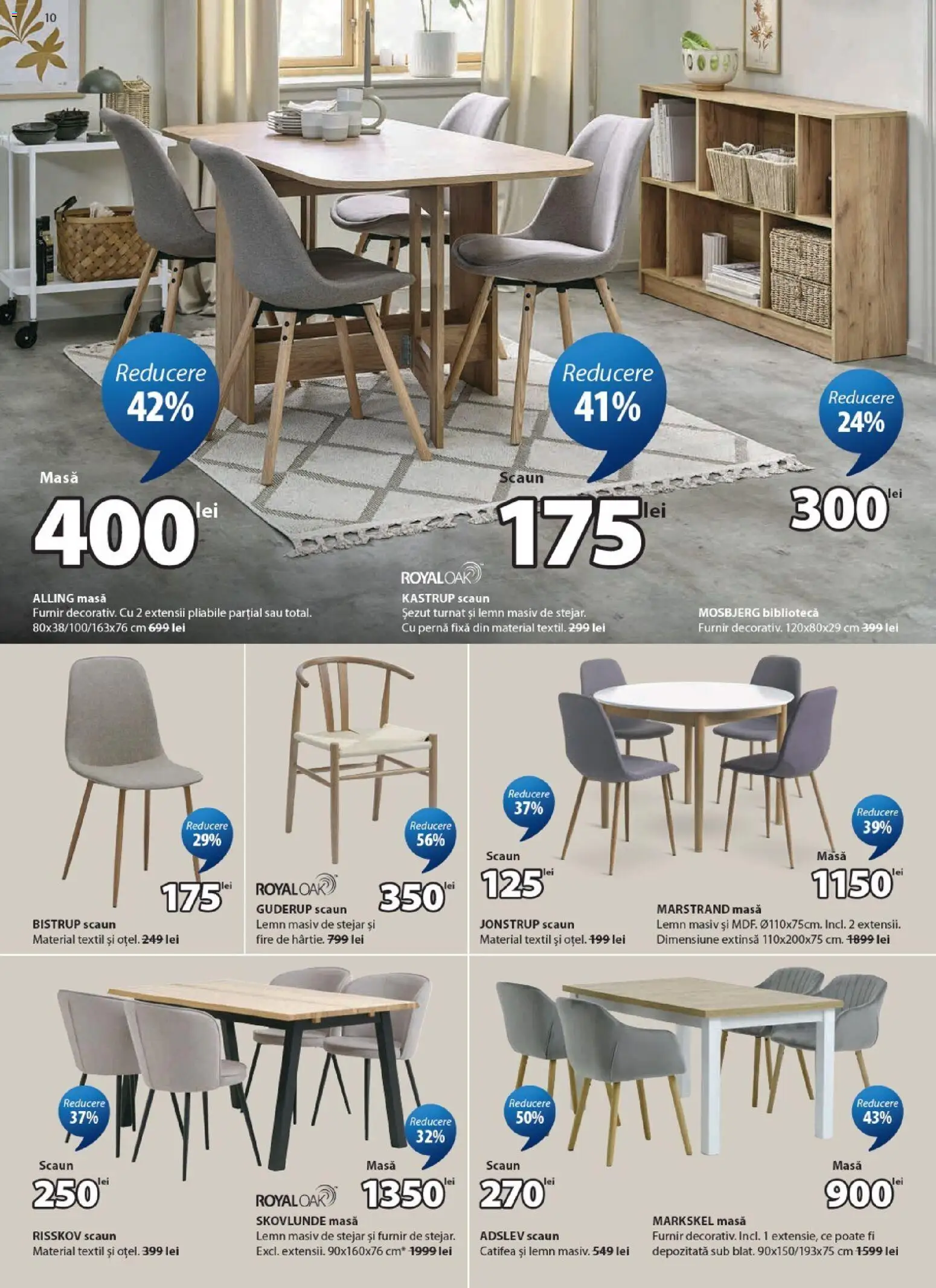 Catalog JYSK 24 Aprilie - 25 Mai 2026 | Pagina 10 | Produse: Pernă, Masă, Scaun, Bibliotecă
