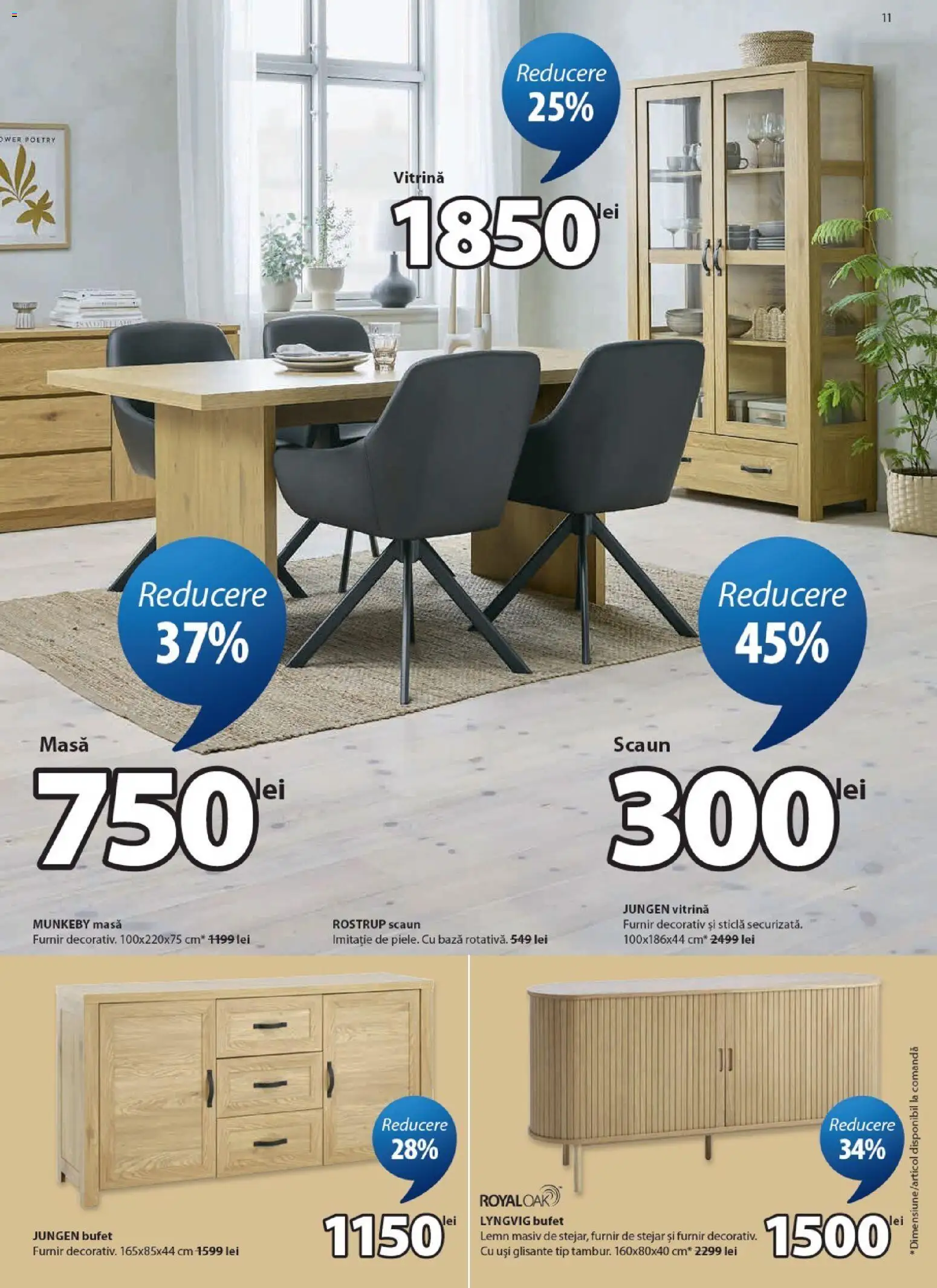 Catalog JYSK 24 Aprilie - 25 Mai 2026 | Pagina 11 | Produse: Masă, Scaun, Bufet, Vitrină