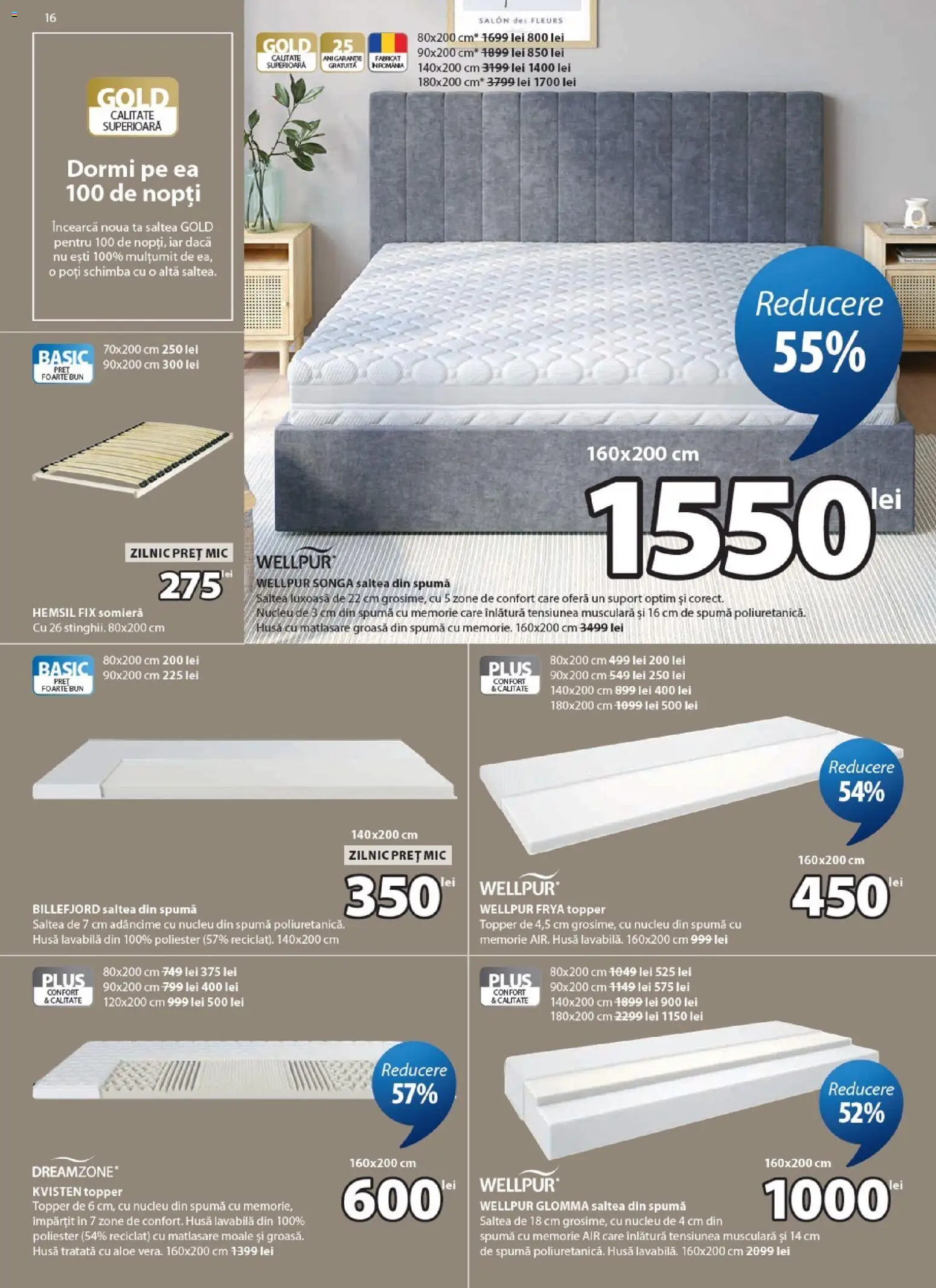 Catalog JYSK 24 Aprilie - 25 Mai 2026 | Pagina 16 | Produse: Memorie, Saltea, Topper, Türk kahvesi öğütme değirmeni