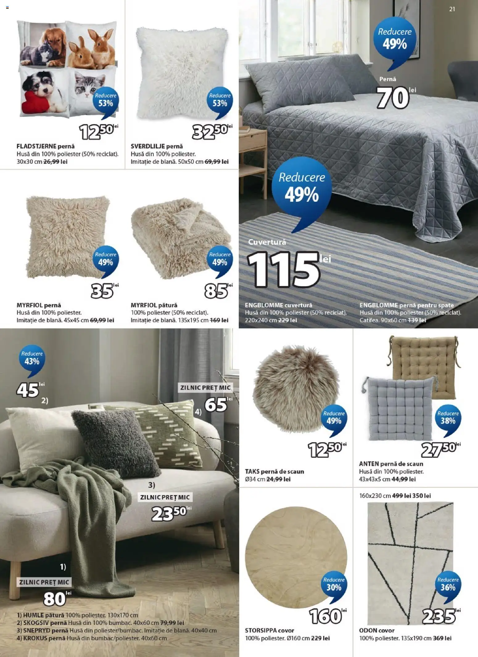 Catalog JYSK 24 Aprilie - 25 Mai 2026 | Pagina 21 | Produse: Pernă, Pătură, Scaun, Covor