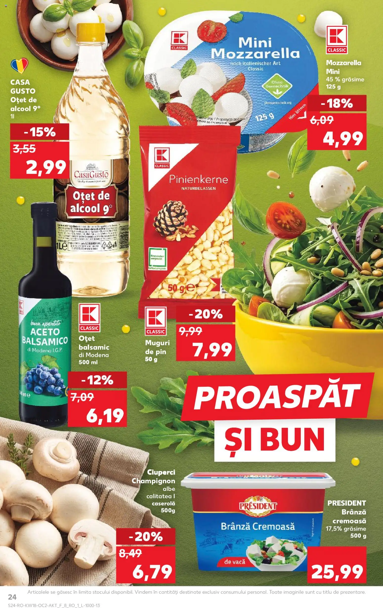 Catalog Kaufland 29 Aprilie - 4 Mai 2026 | Pagina 24 | Produse: Ciuperci, Mozzarella, Brânză, Oțet
