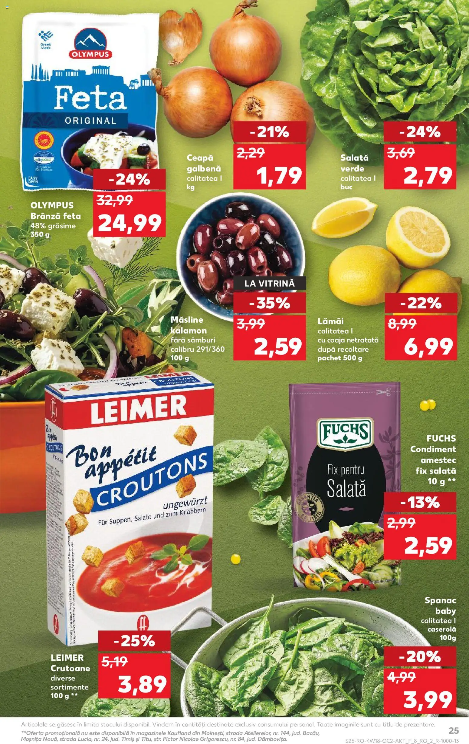 Catalog Kaufland 29 Aprilie - 4 Mai 2026 | Pagina 25 | Produse: Ceapă galbenă, Măsline, Brânză, Salată