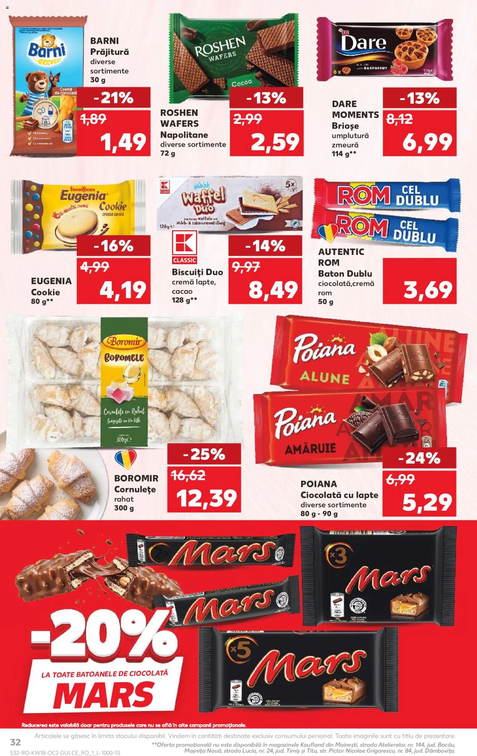 Catalog Kaufland 29 Aprilie - 4 Mai 2026 | Pagina 32 | Produse: Prăjitură, Lapte, Rom, Biscuiți