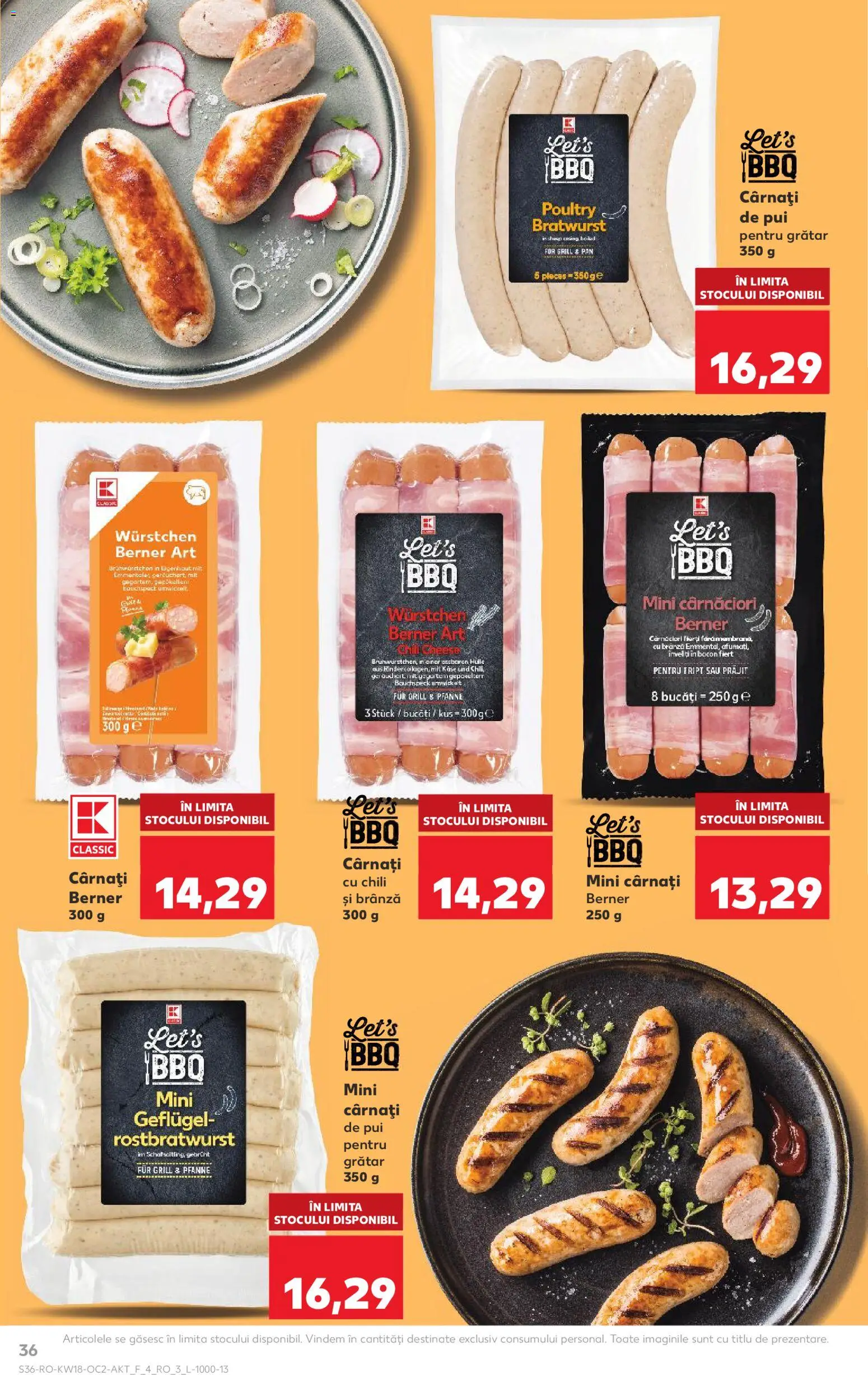 Catalog Kaufland 29 Aprilie - 4 Mai 2026 | Pagina 36 | Produse: Grill, Bacon, Brânză, Cârnați