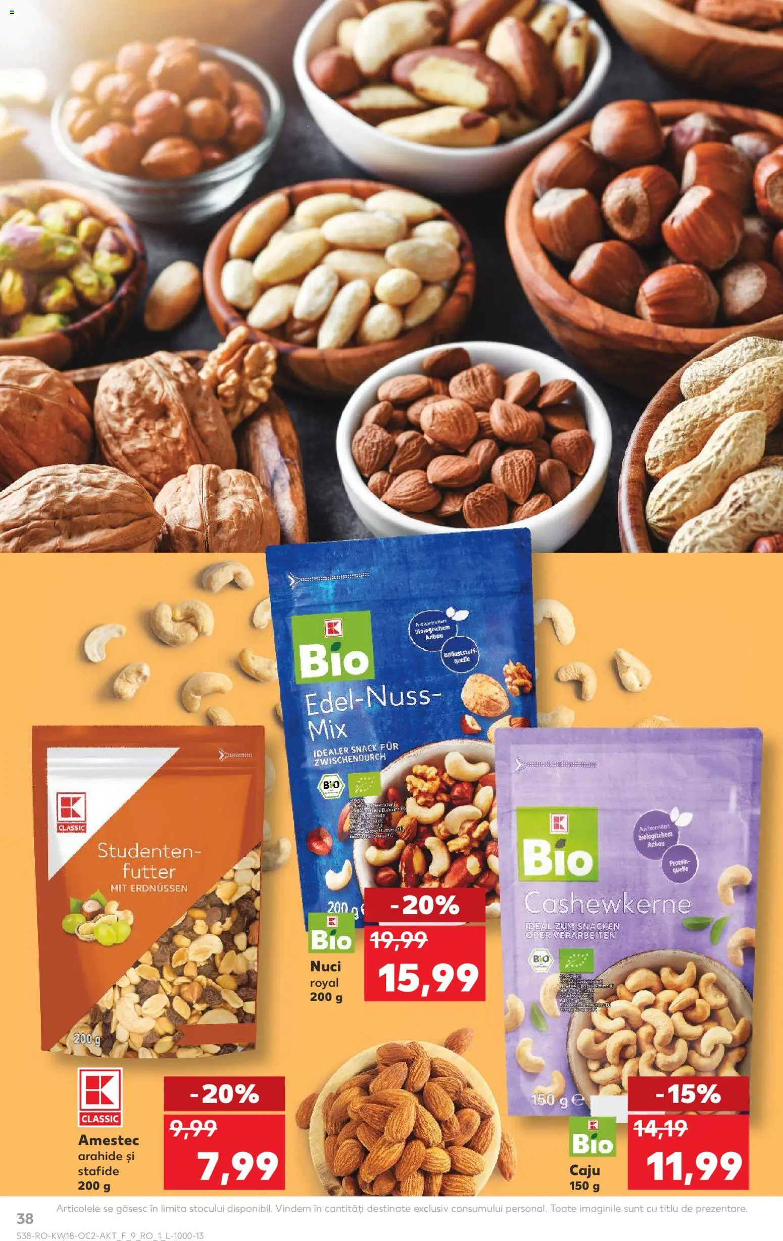 Catalog Kaufland 29 Aprilie - 4 Mai 2026 | Pagina 38 | Produse: Şerit ödül, Caju, Nuci, Stafide