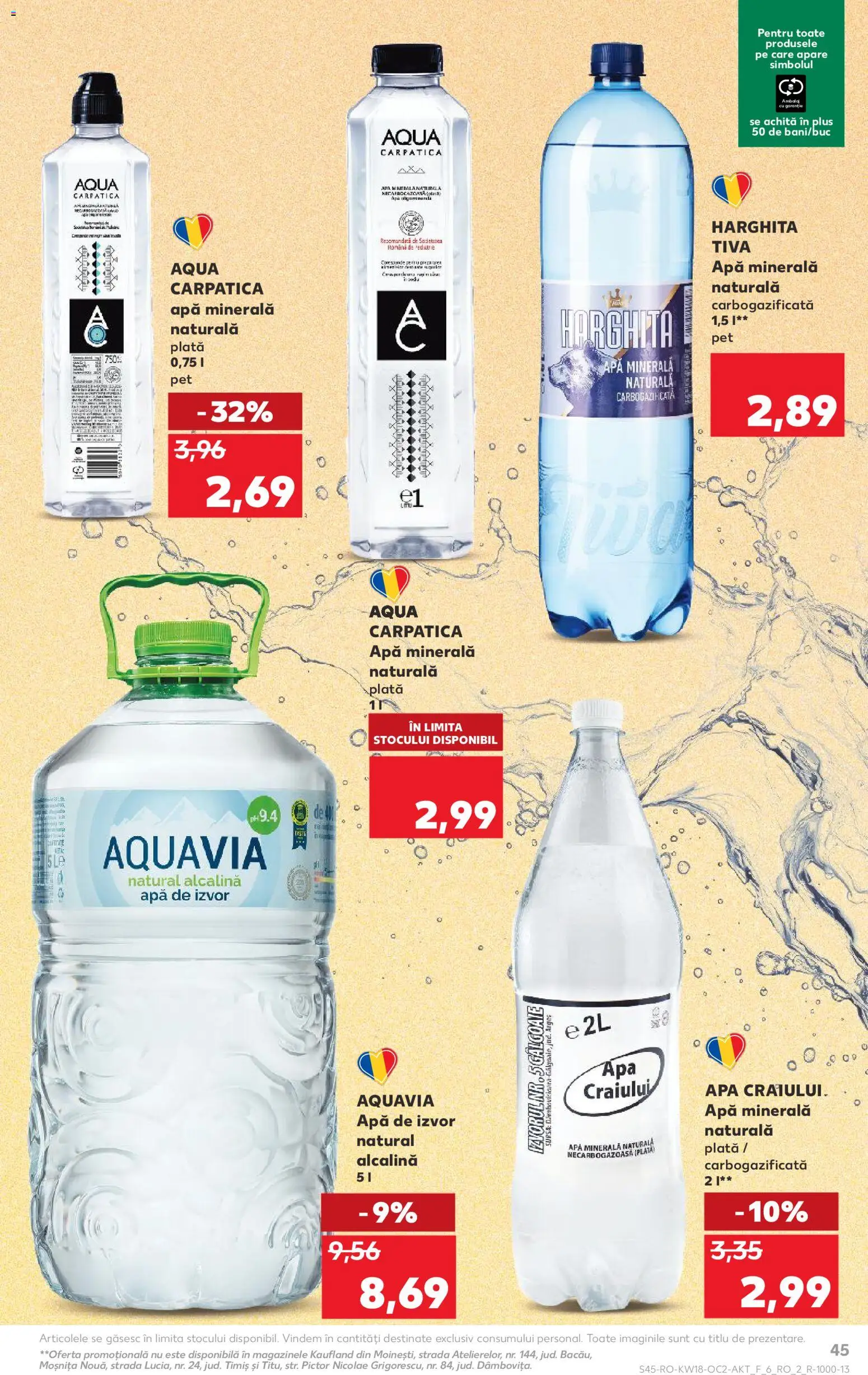 Catalog Kaufland 29 Aprilie - 4 Mai 2026 | Pagina 45 | Produse: Yazı tahtası kalemi, Apă