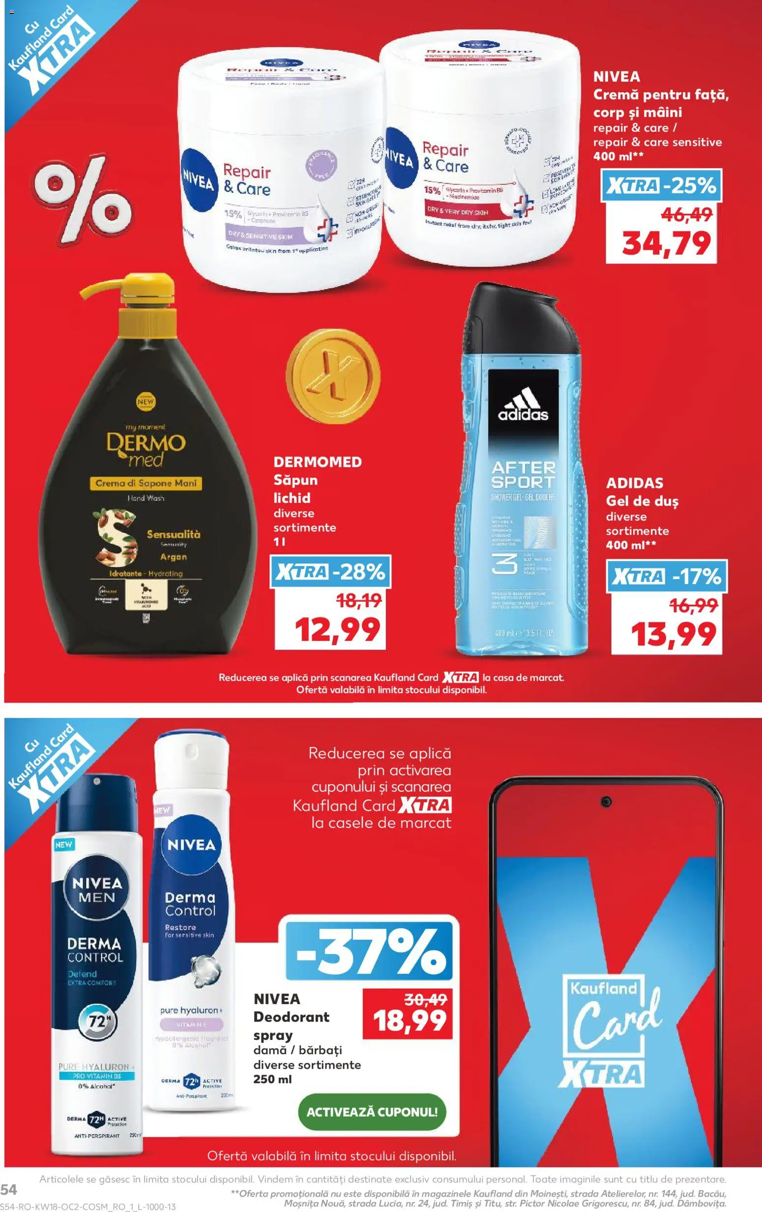 Catalog Kaufland 29 Aprilie - 4 Mai 2026 | Pagina 54 | Produse: Cremă, Gel de duș, Deodorant, Antiperspirant