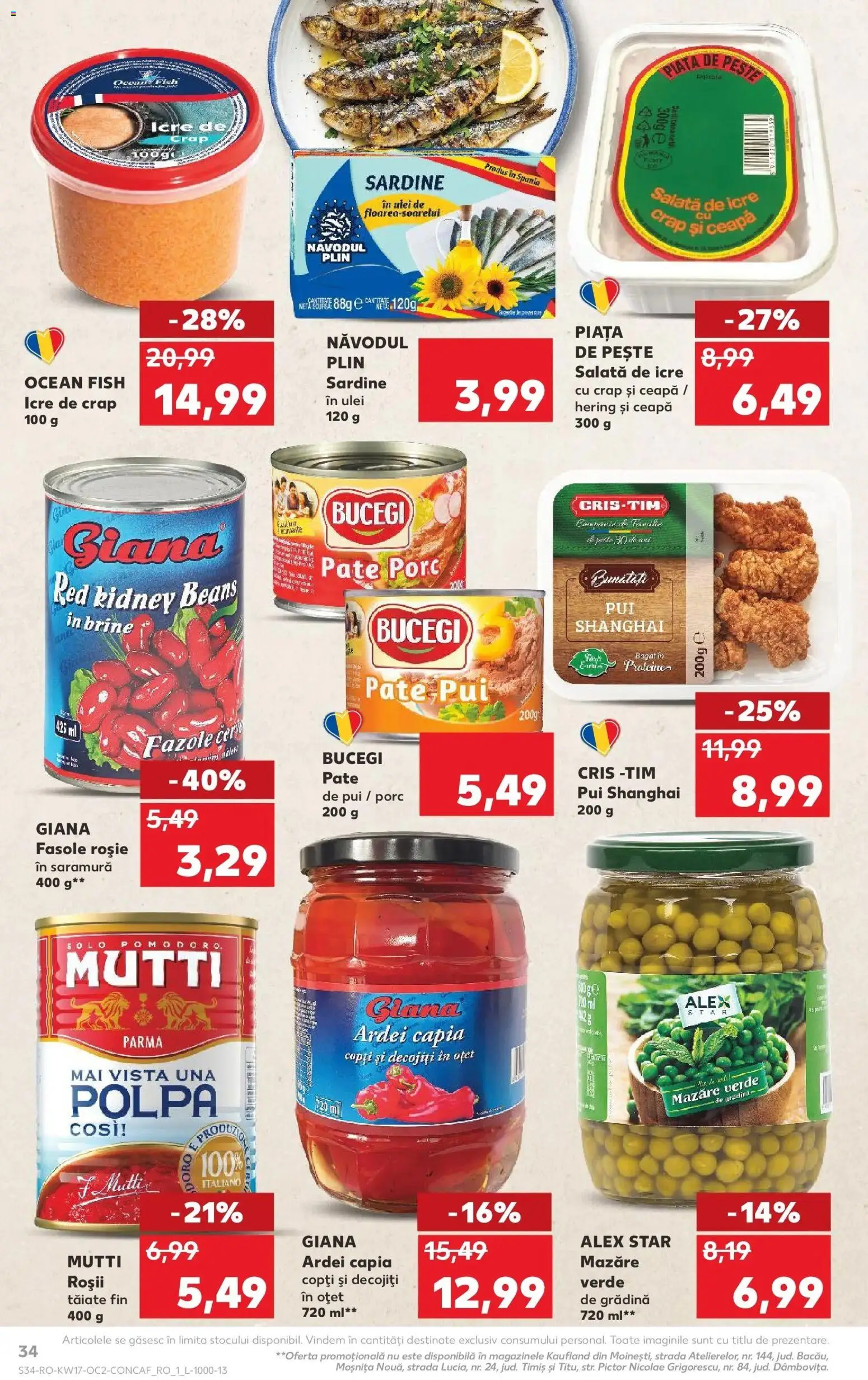 Catalog Kaufland 22 - 27 Aprilie 2026 | Pagina 34 | Produse: Mazăre, Pate, Ulei, Pește