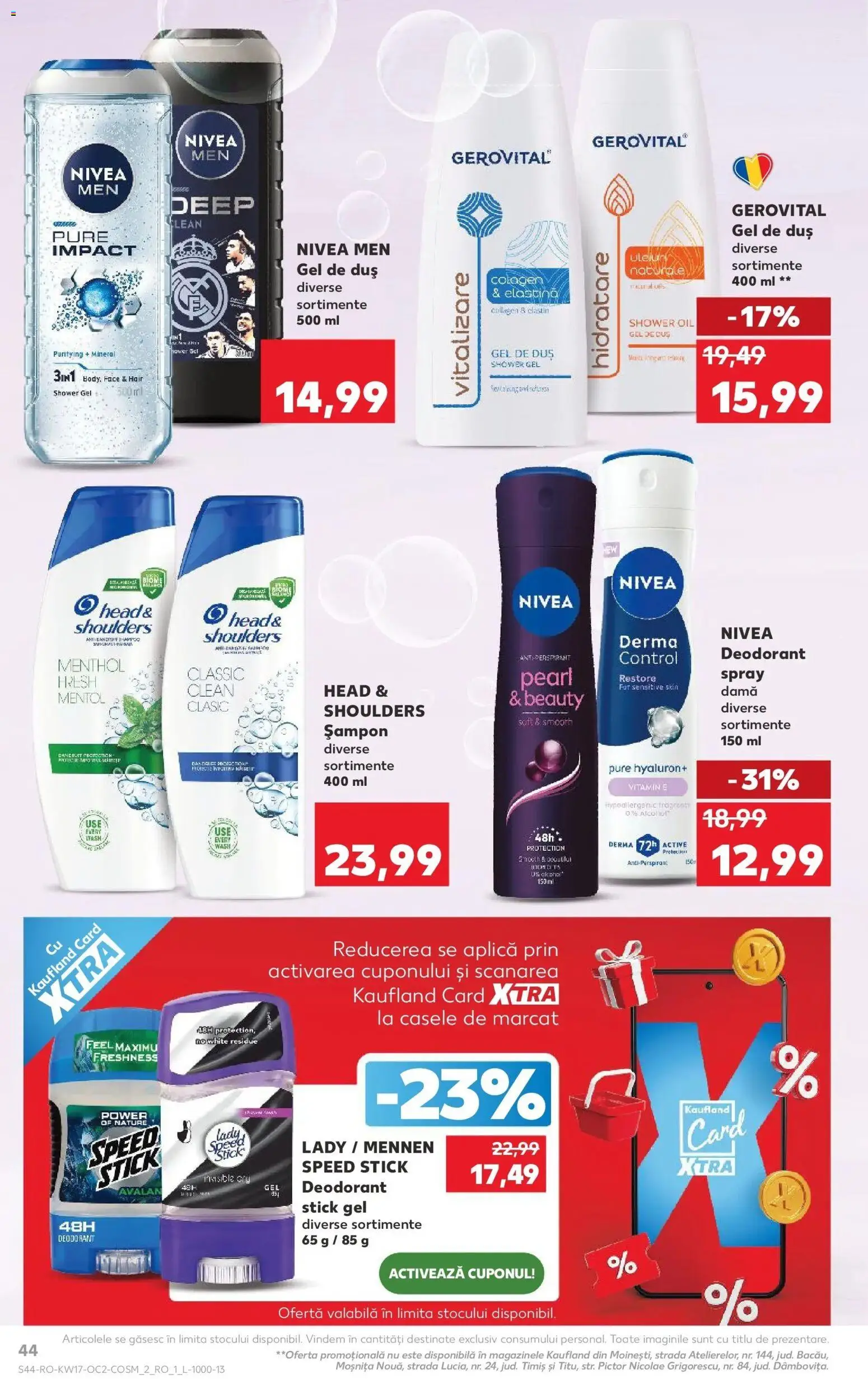 Catalog Kaufland 22 - 27 Aprilie 2026 | Pagina 44 | Produse: Duș, Șampon, Gel de duș, Deodorant